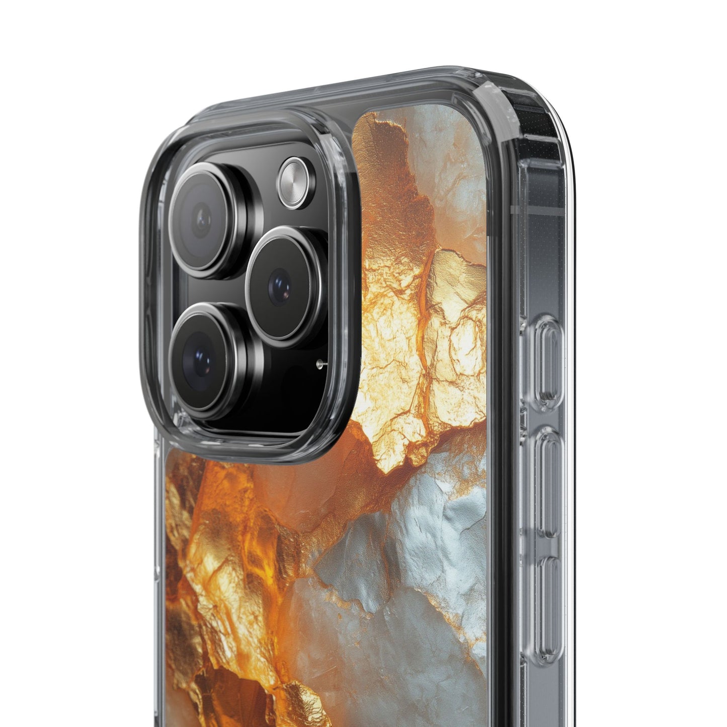 Crystal Clear iPhone Case with Luxe Gold Detail – Trendy Everyday Style