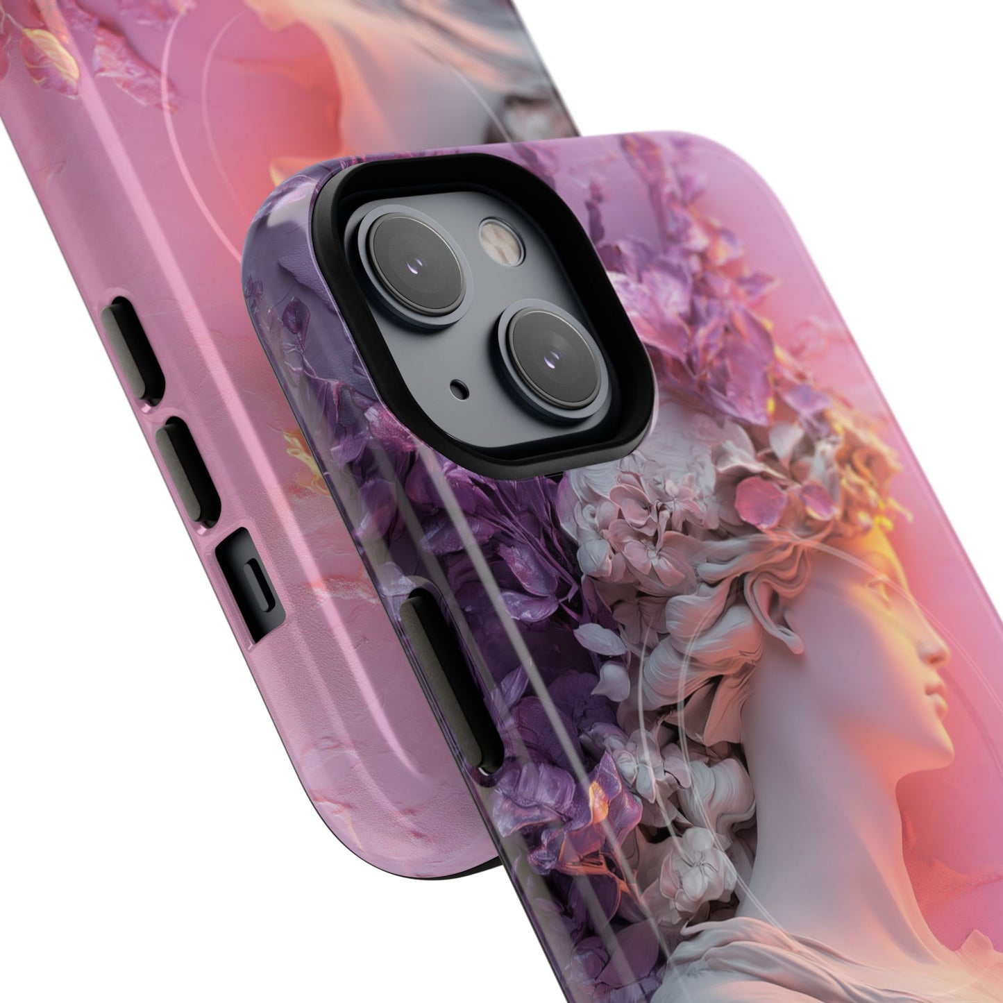 Elegant Floral Tough Magnetic Case for iPhone - Aesthetic Protection