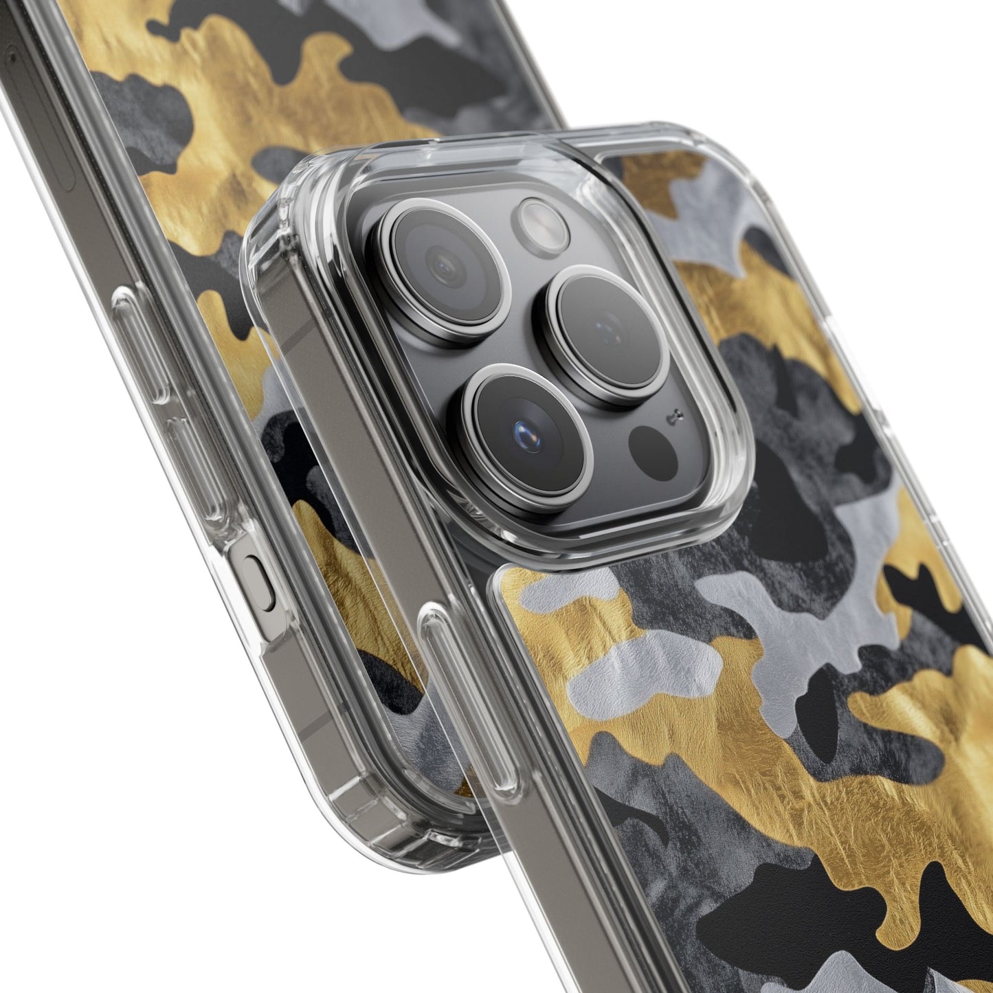 Metallic Gold Camo Clear Phone Case - Stylish Phone Cover