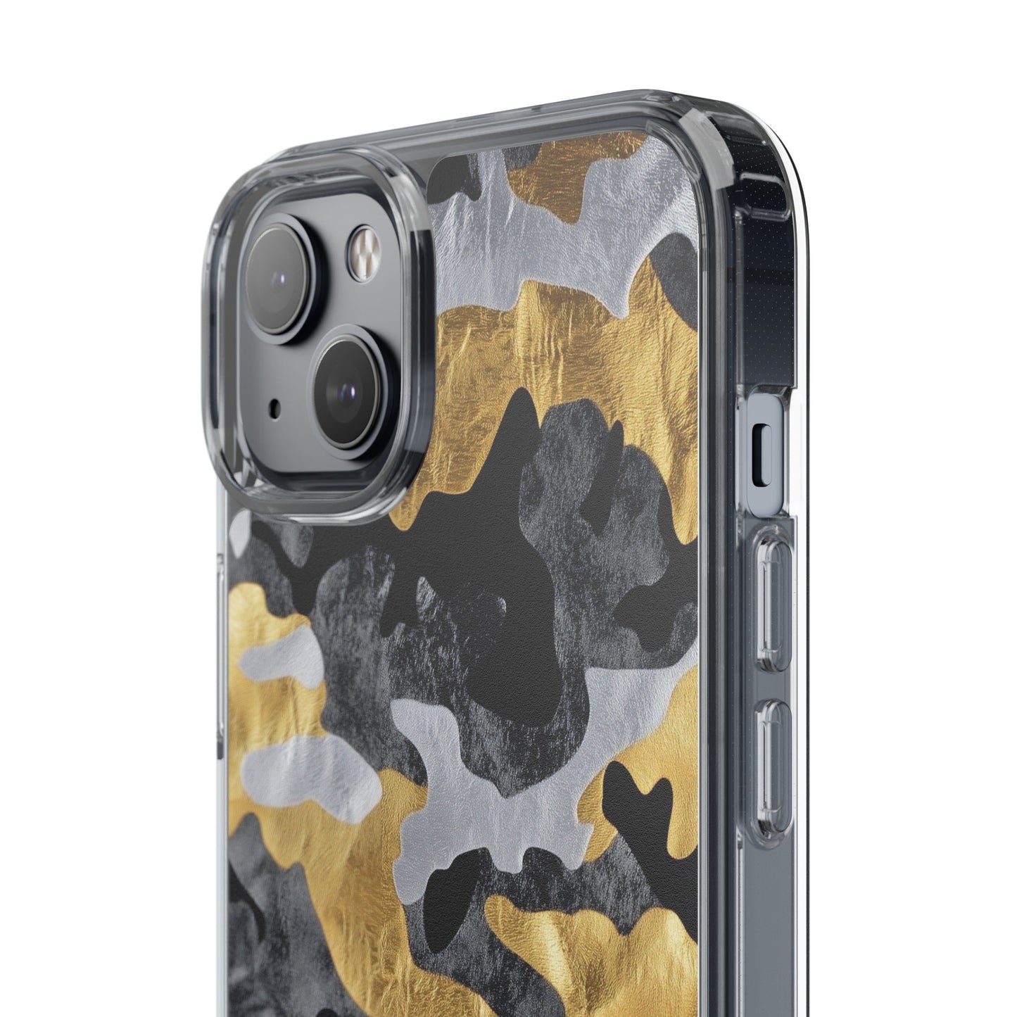 Metallic Gold Camo Clear Phone Case - Stylish Phone Cover