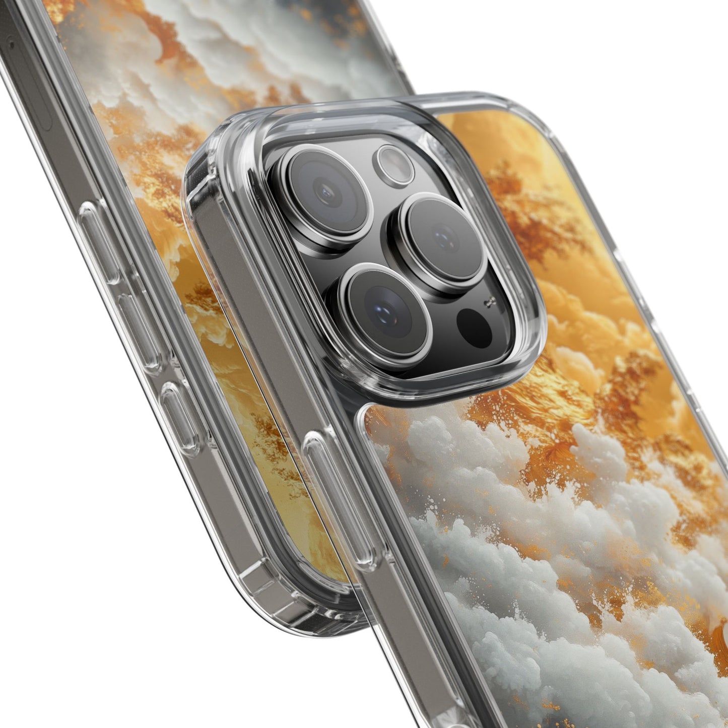 Golden Wave Clear iPhone Case - Stylish Protection for Your Smartphone