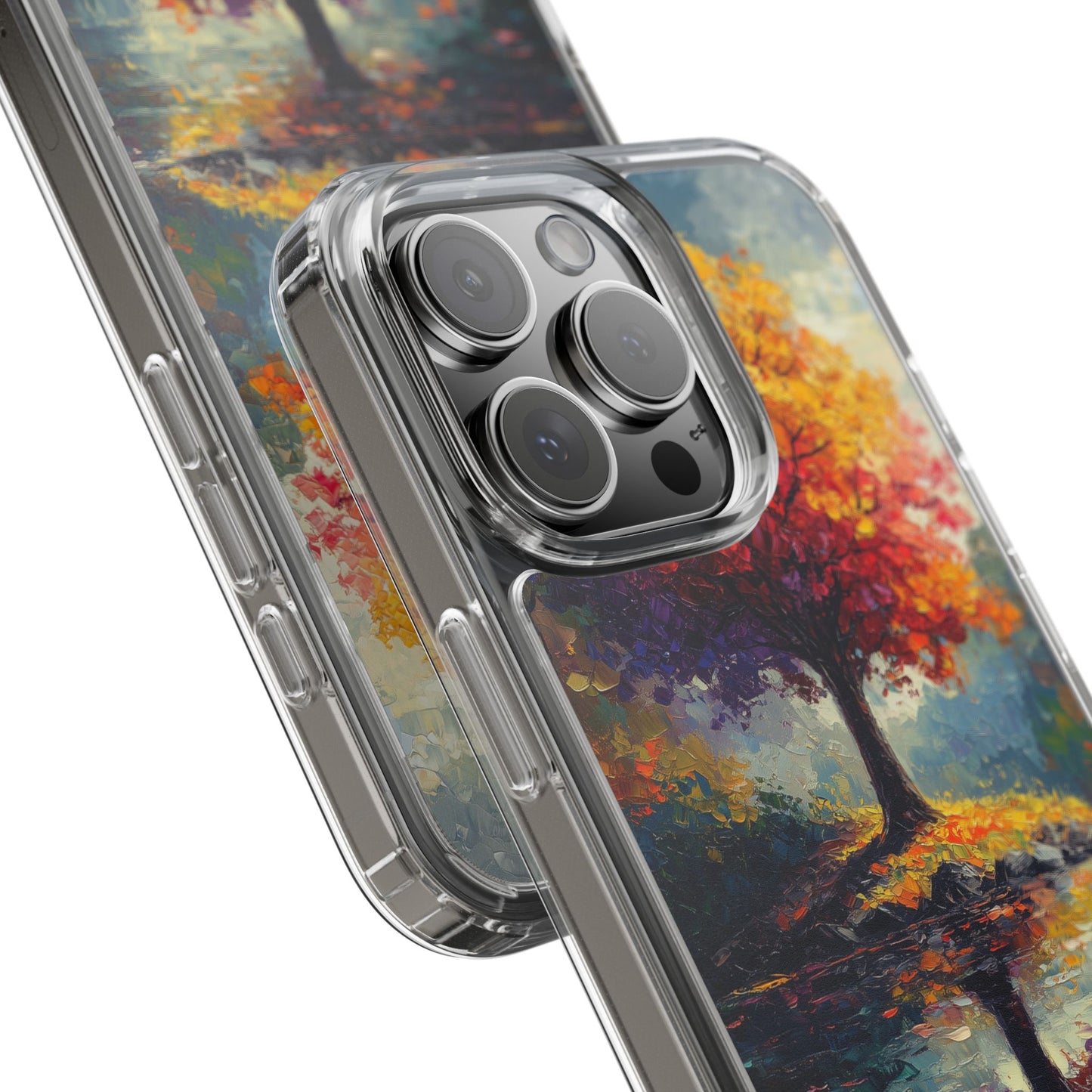 Autumn Landscape Phone Case - Clear Case with Vibrant Tree Design