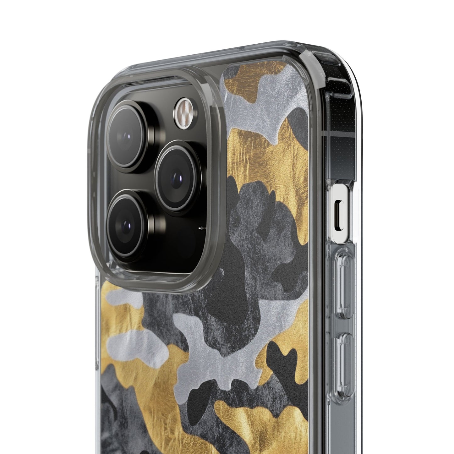 Metallic Gold Camo Clear Phone Case - Stylish Phone Cover