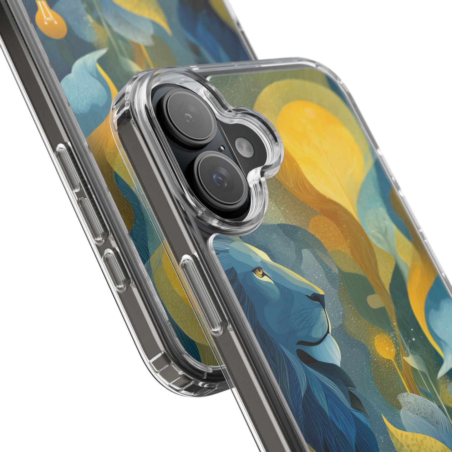 Artistic Lion Design Clear Phone Case | Nature-Inspired Protection for Animal Lovers
