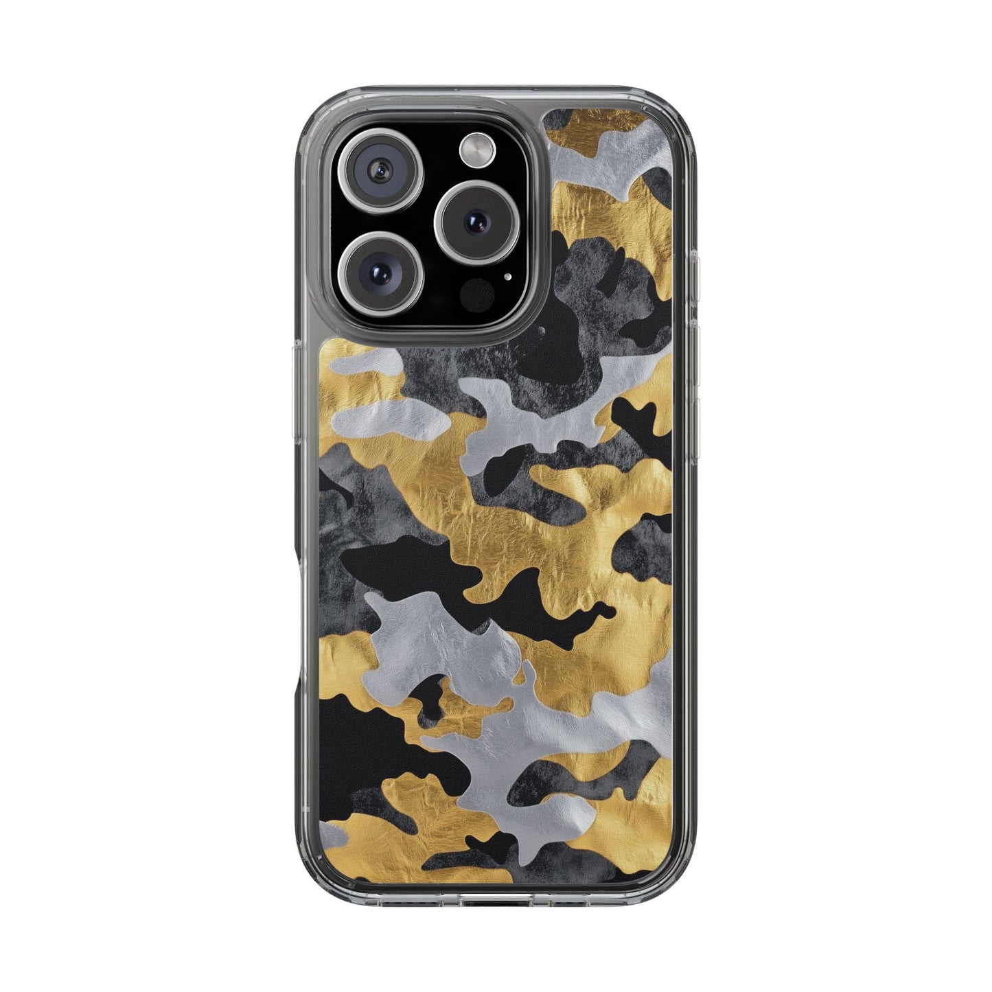 Metallic Gold Camo Clear Phone Case - Stylish Phone Cover