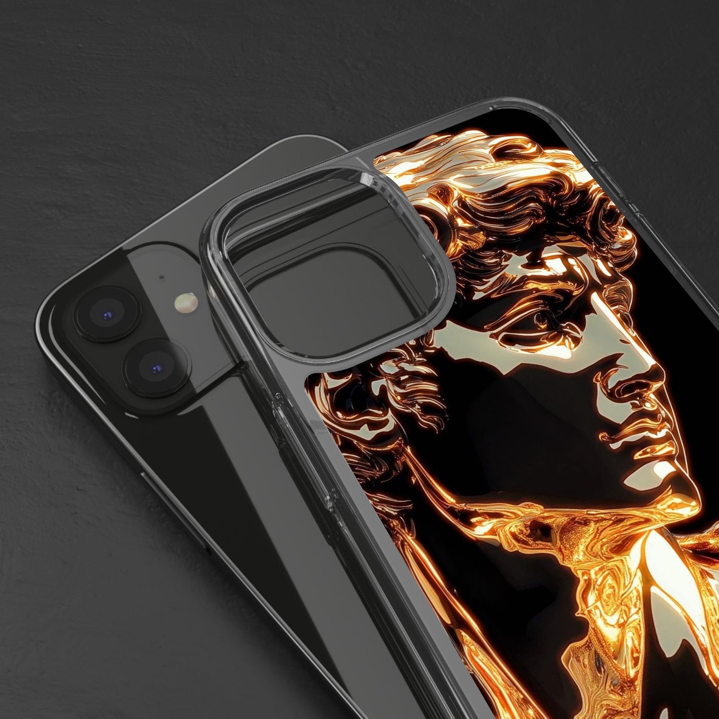 Gold David Sculpture Phone Case – Renaissance Inspired Luxury Art Design