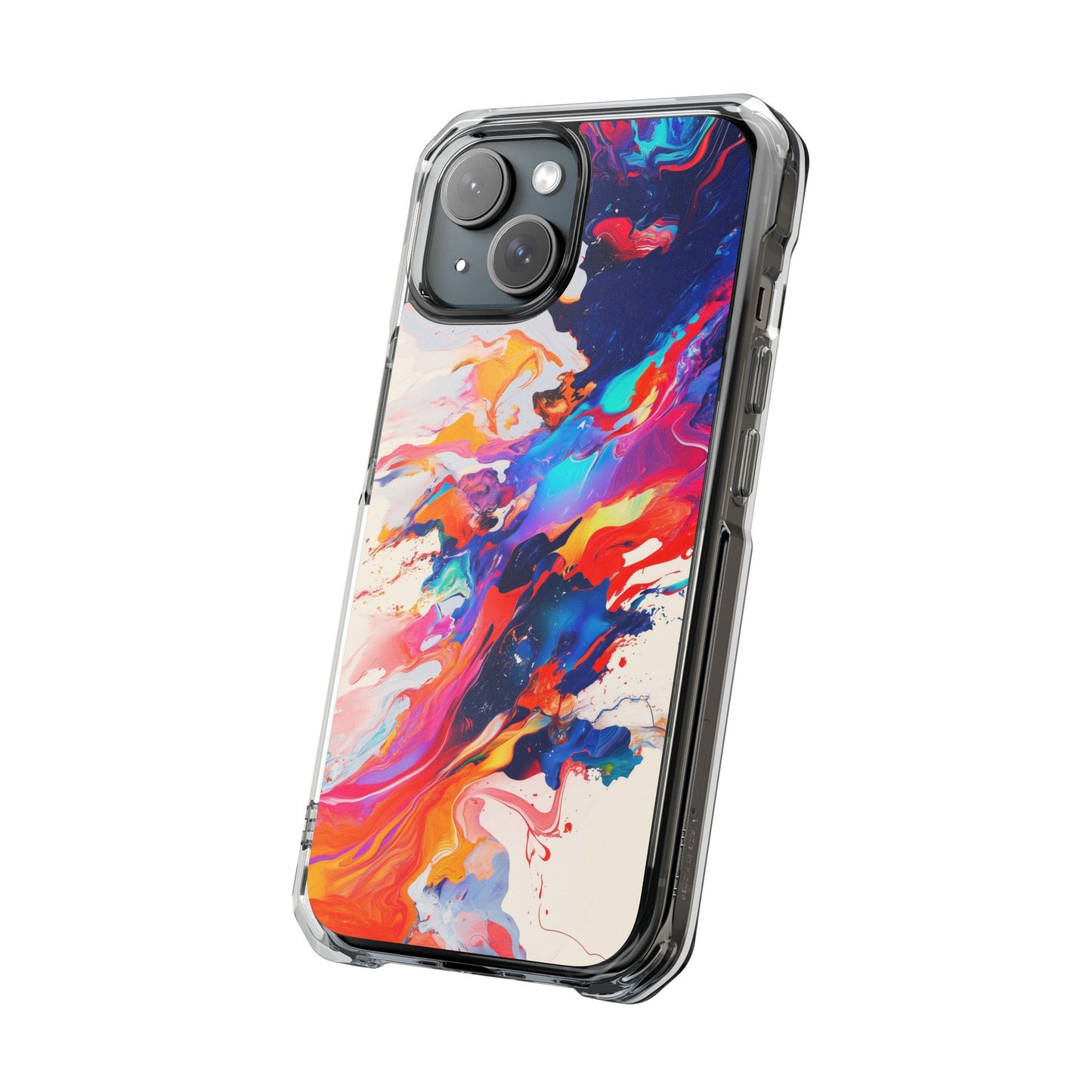 Vibrant Colorful Abstract Phone Case – Magnetic Clear Case for Bold & Stylish Protection