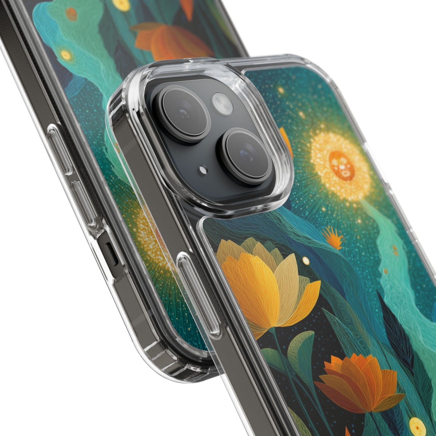 Deep Radiant Nature - Clear iPhone Case with Floral Design