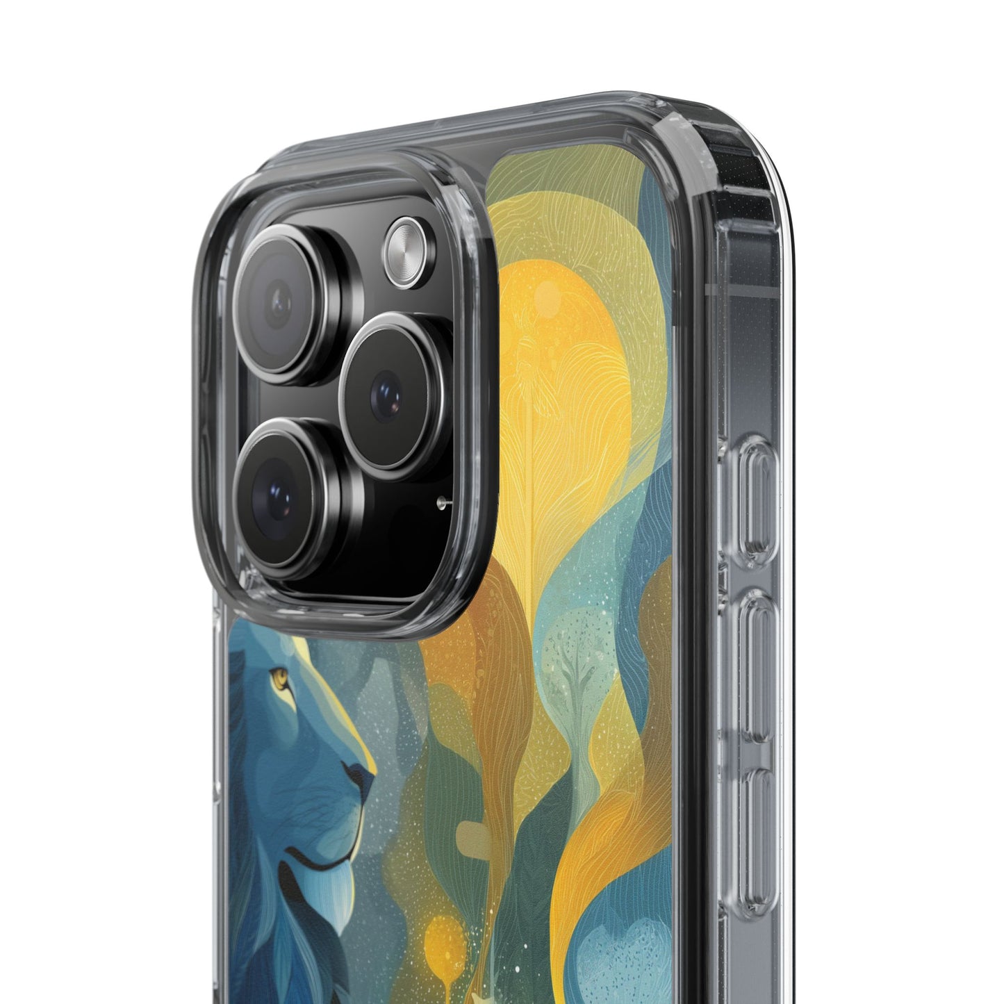 Artistic Lion Design Clear Phone Case | Nature-Inspired Protection for Animal Lovers