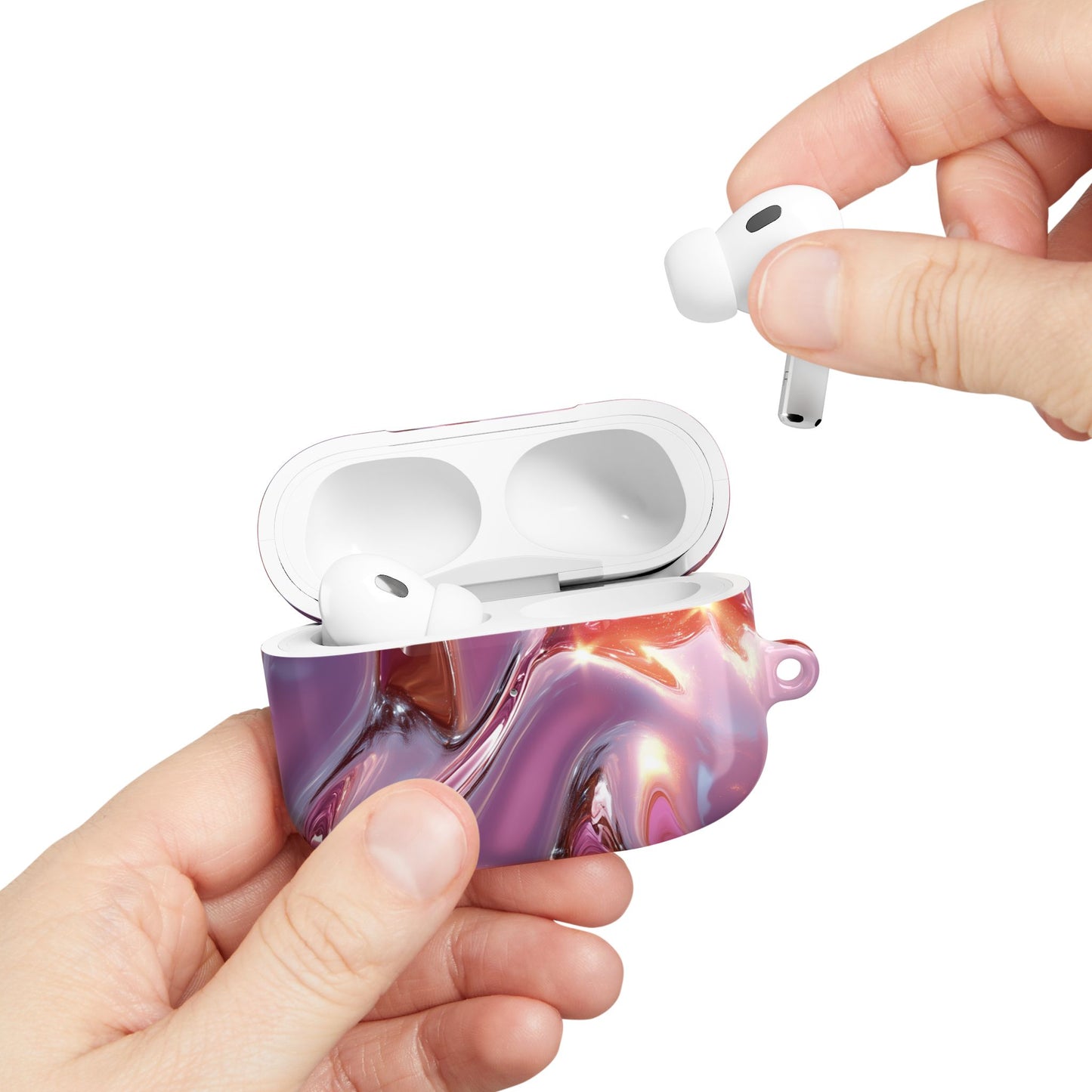 Pink Metallic Wave AirPod Case