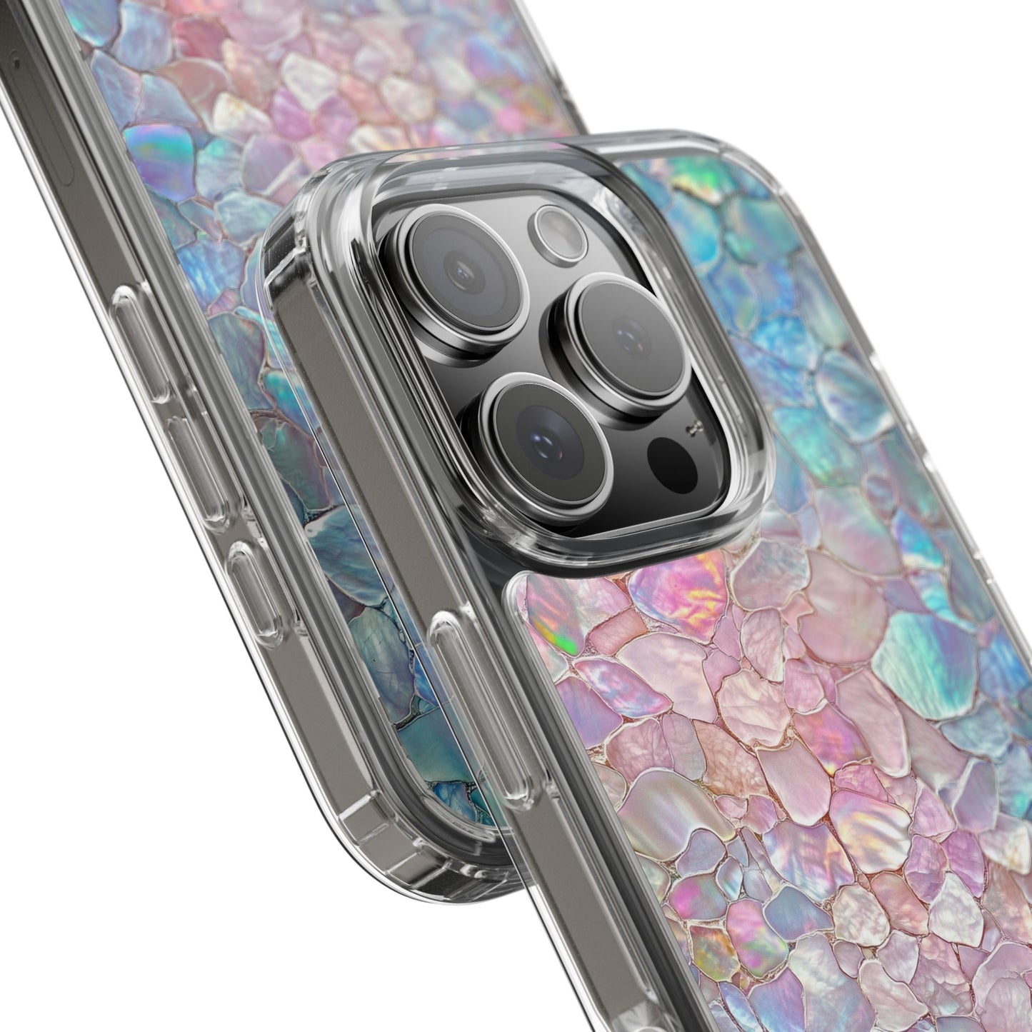 Iridescent Shell Clear iPhone Case - Stylish Protection for Beach Lovers