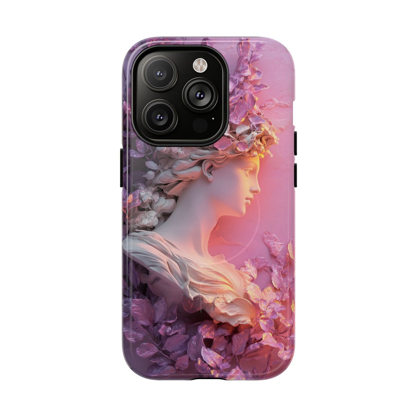 Elegant Floral Tough Magnetic Case for iPhone - Aesthetic Protection