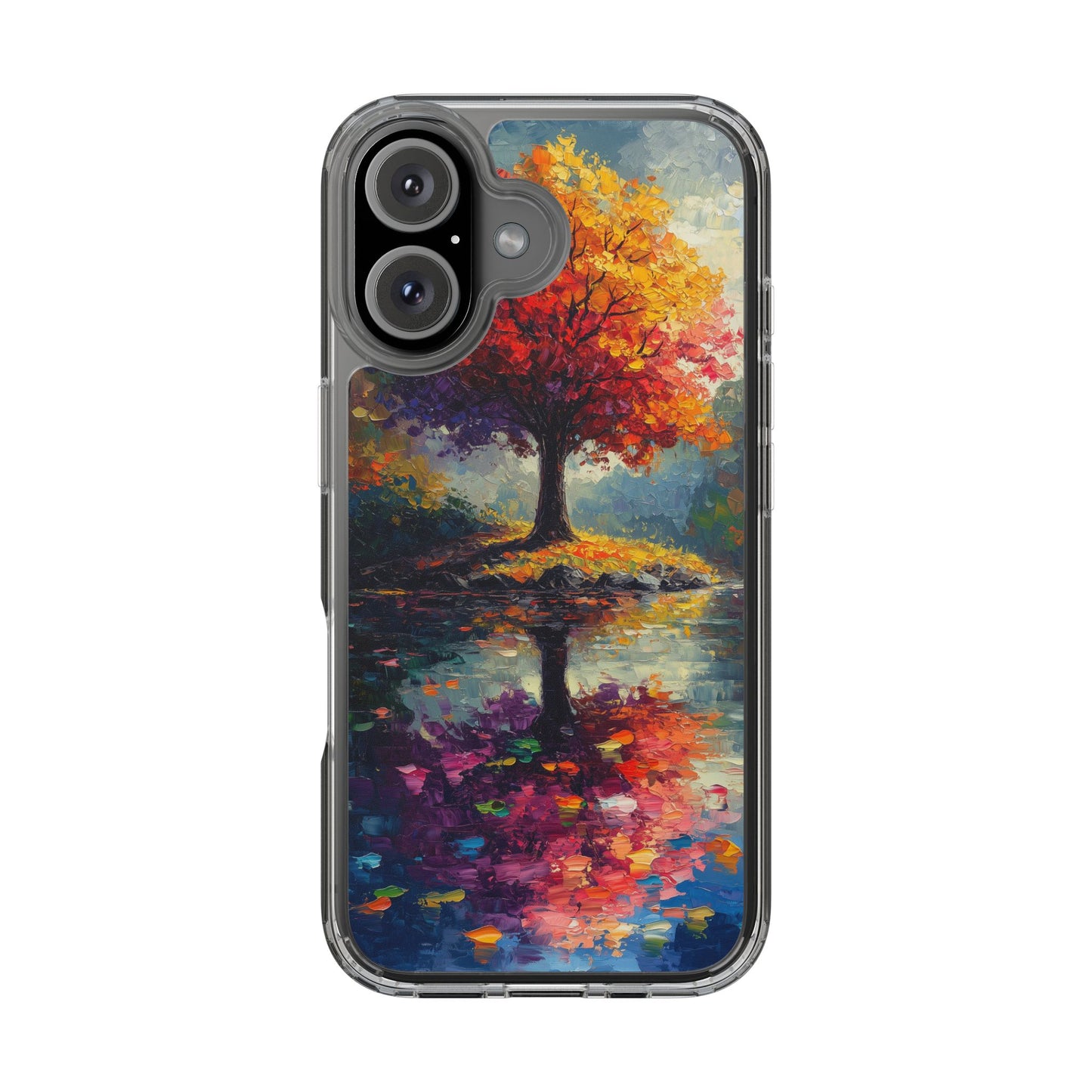 Autumn Landscape Phone Case - Clear Case with Vibrant Tree Design