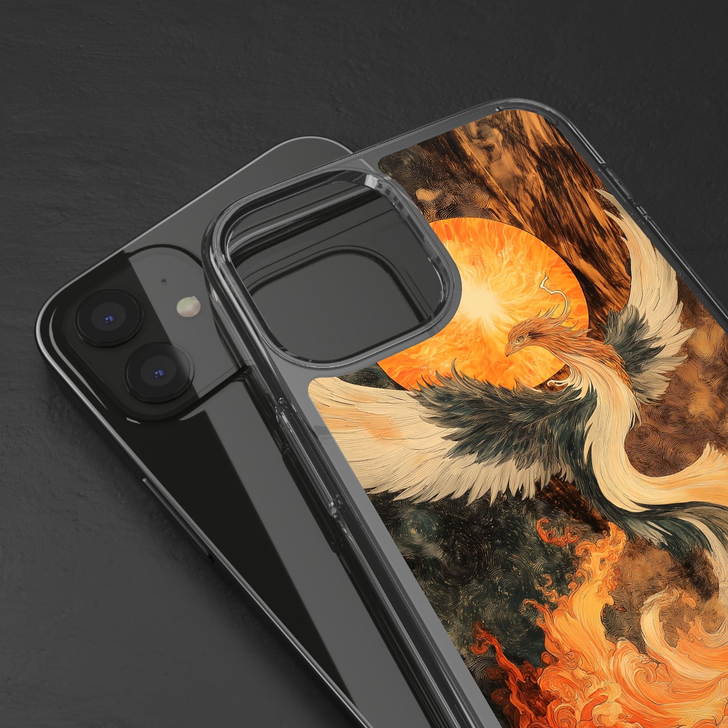 Phoenix Fire Clear iPhone Case - Artistic Protection for Creative Souls
