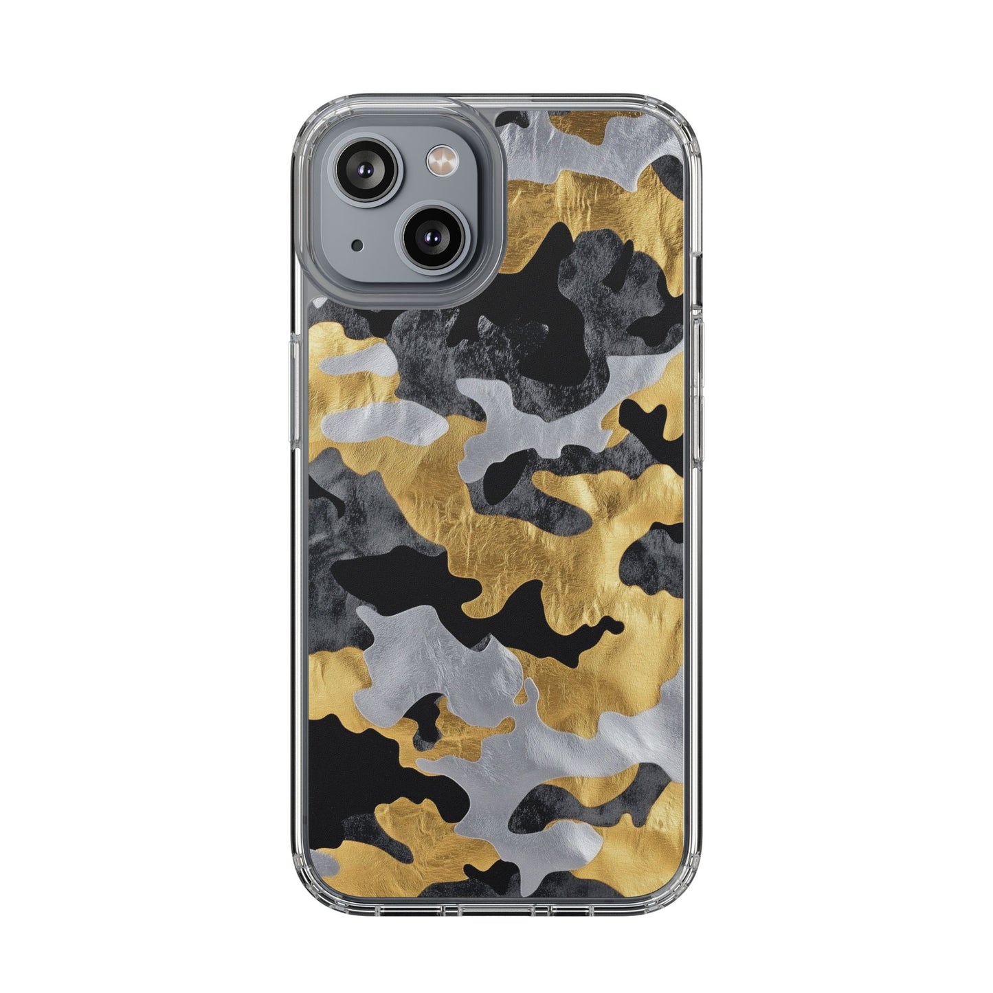 Metallic Gold Camo Clear Phone Case - Stylish Phone Cover
