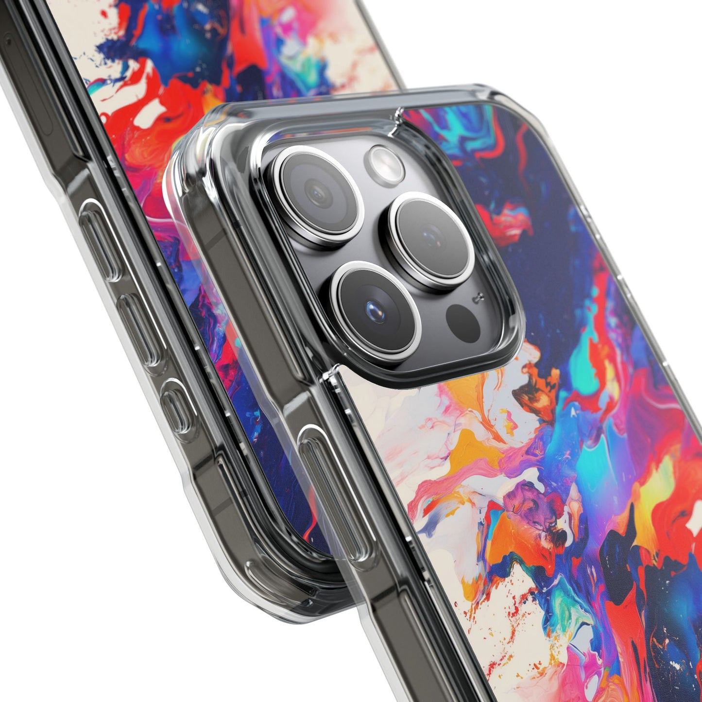 Vibrant Colorful Abstract Phone Case – Magnetic Clear Case for Bold & Stylish Protection