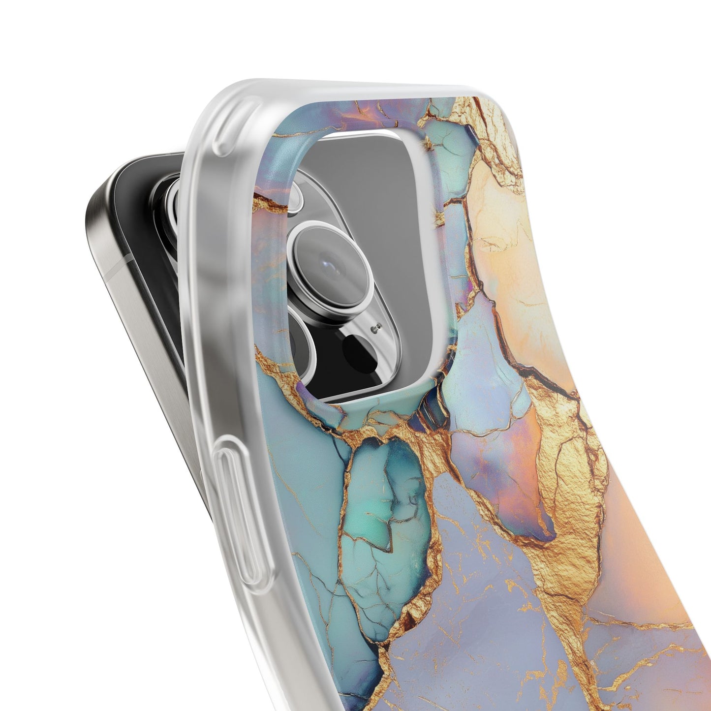 Iridescent Gold Cracks Flexi iPhone Case