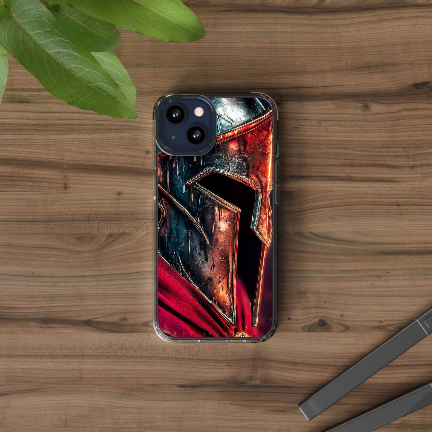 Battle Ready Clear Phone Case - Heroic Spartan Design