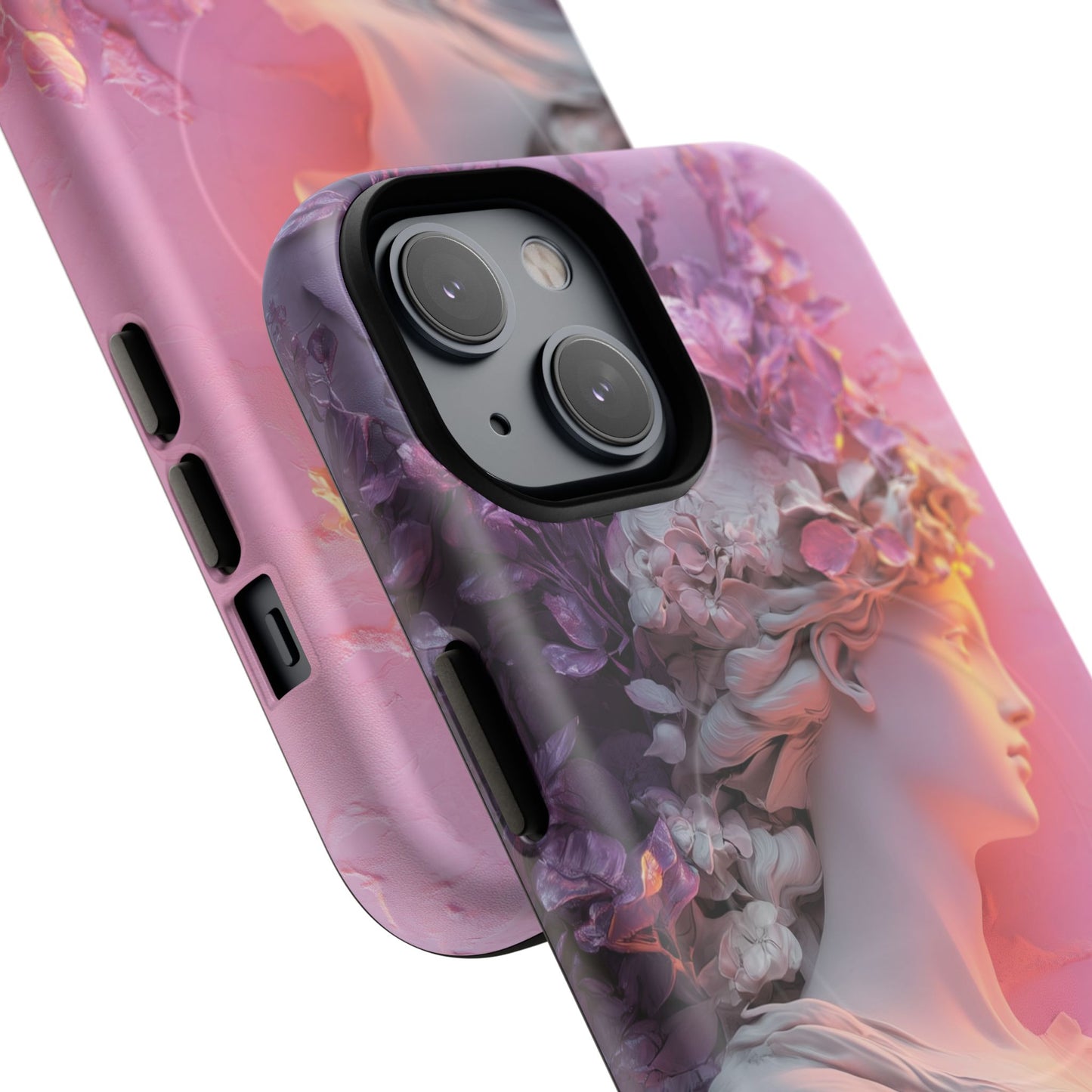 Elegant Floral Tough Magnetic Case for iPhone - Aesthetic Protection