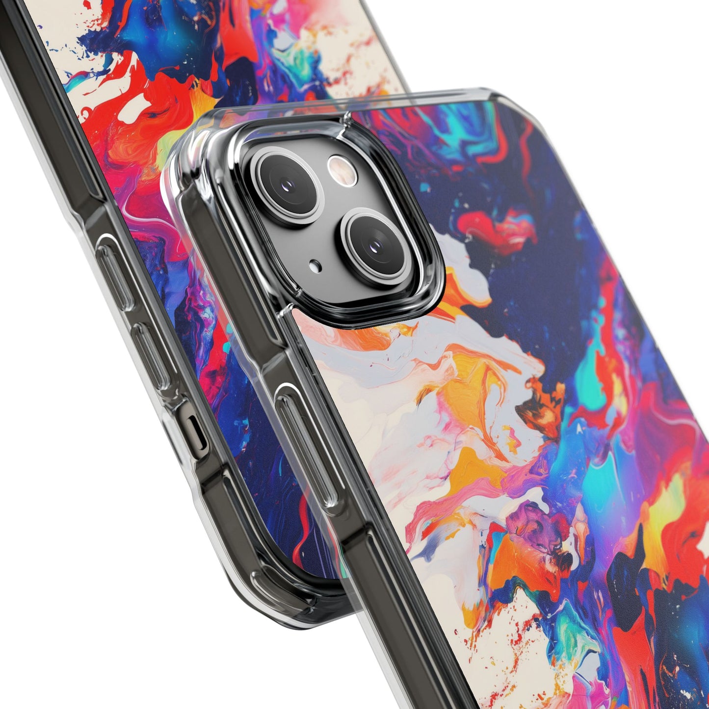 Vibrant Colorful Abstract Phone Case – Magnetic Clear Case for Bold & Stylish Protection