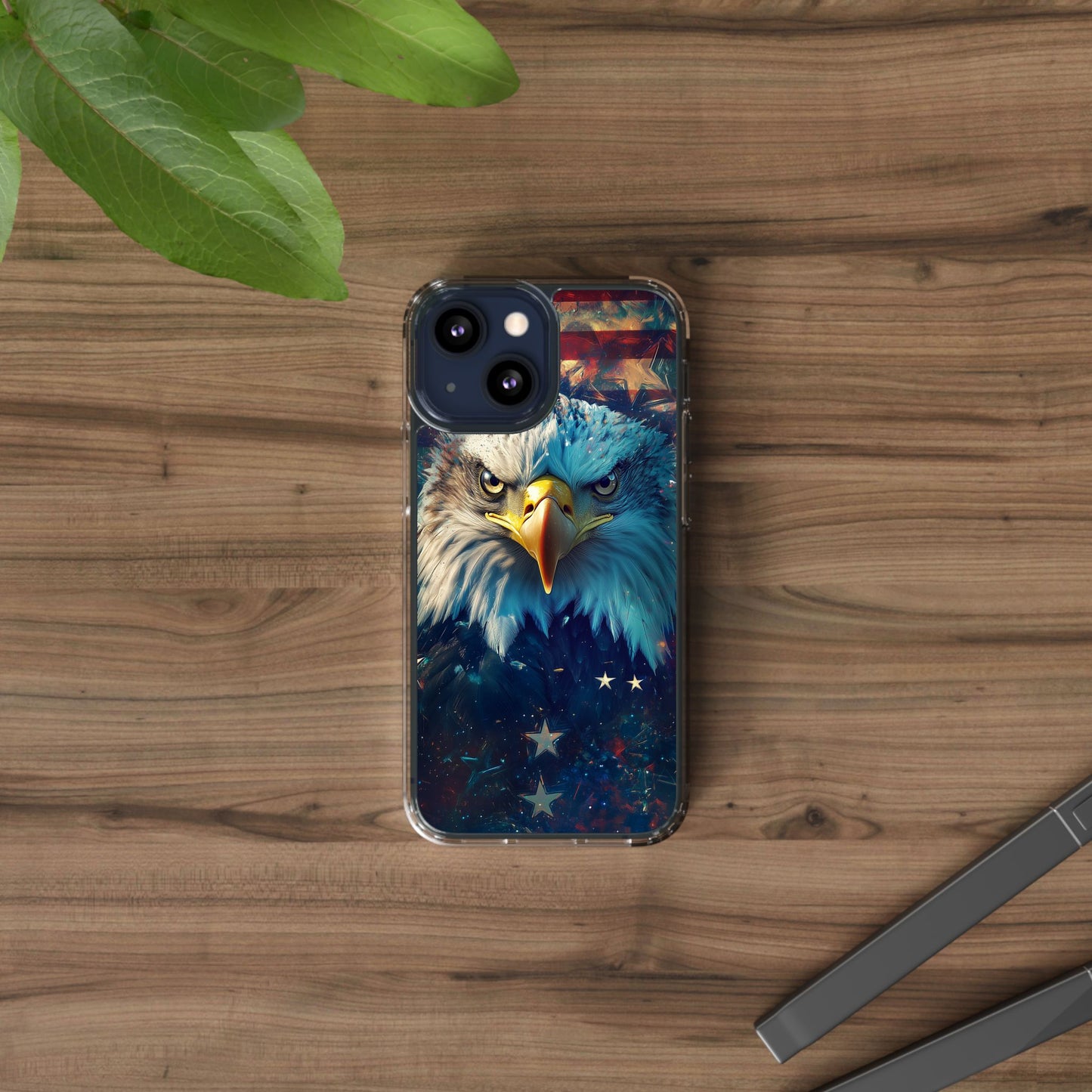 USA Eagle Design Clear Phone Case - Patriotic and Stylish