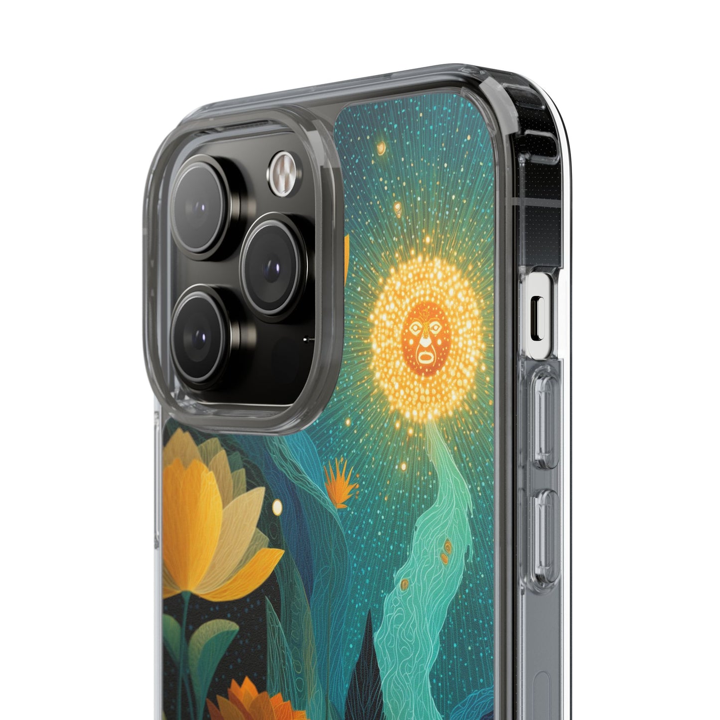 Deep Radiant Nature - Clear iPhone Case with Floral Design