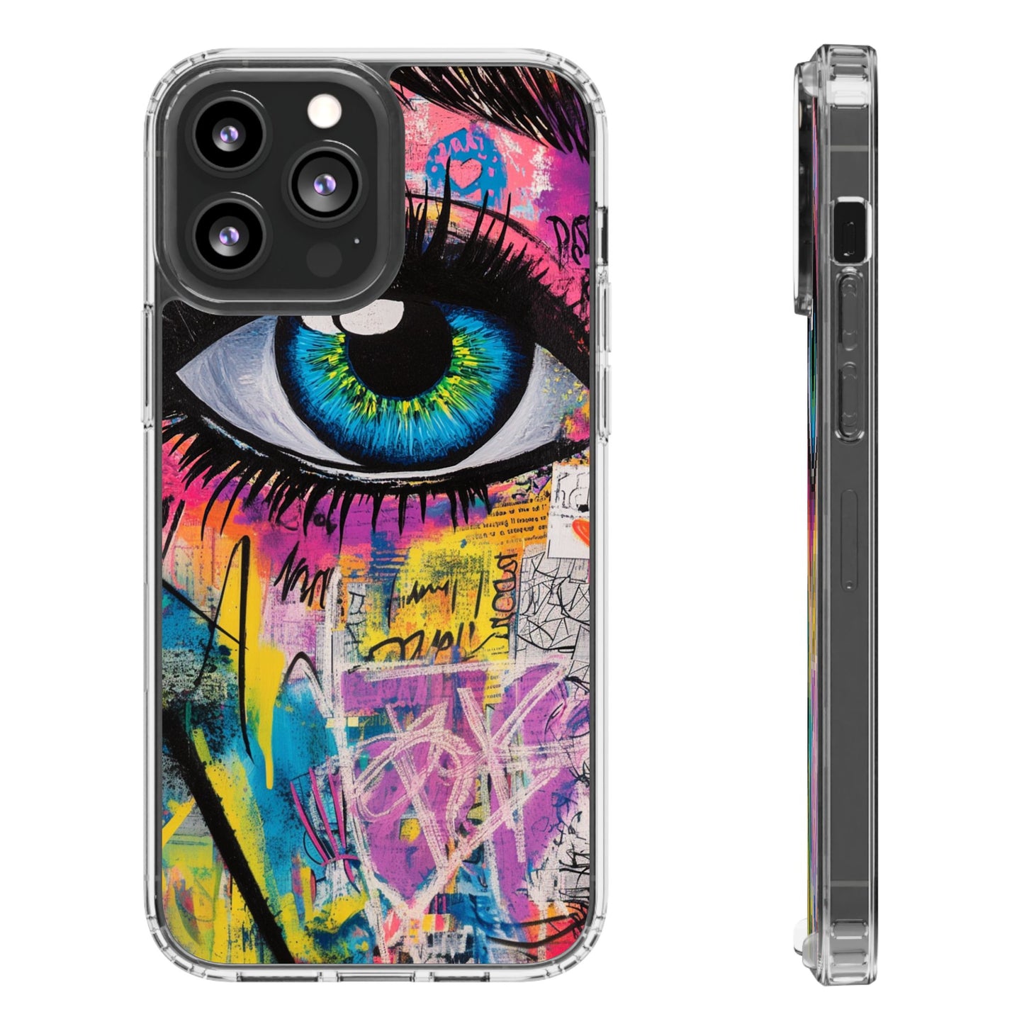 Vibrant Eye Art Clear iPhone Case - Stylish Protection for Trendsetters