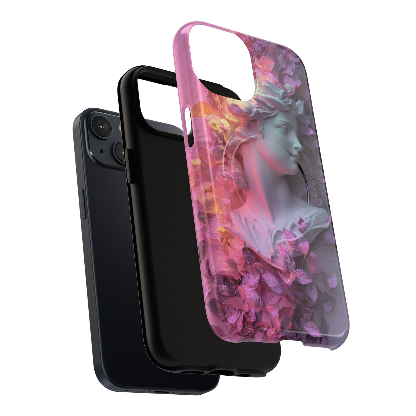 Artistic Tough Magnetic iPhone Case - Floral Goddess Design