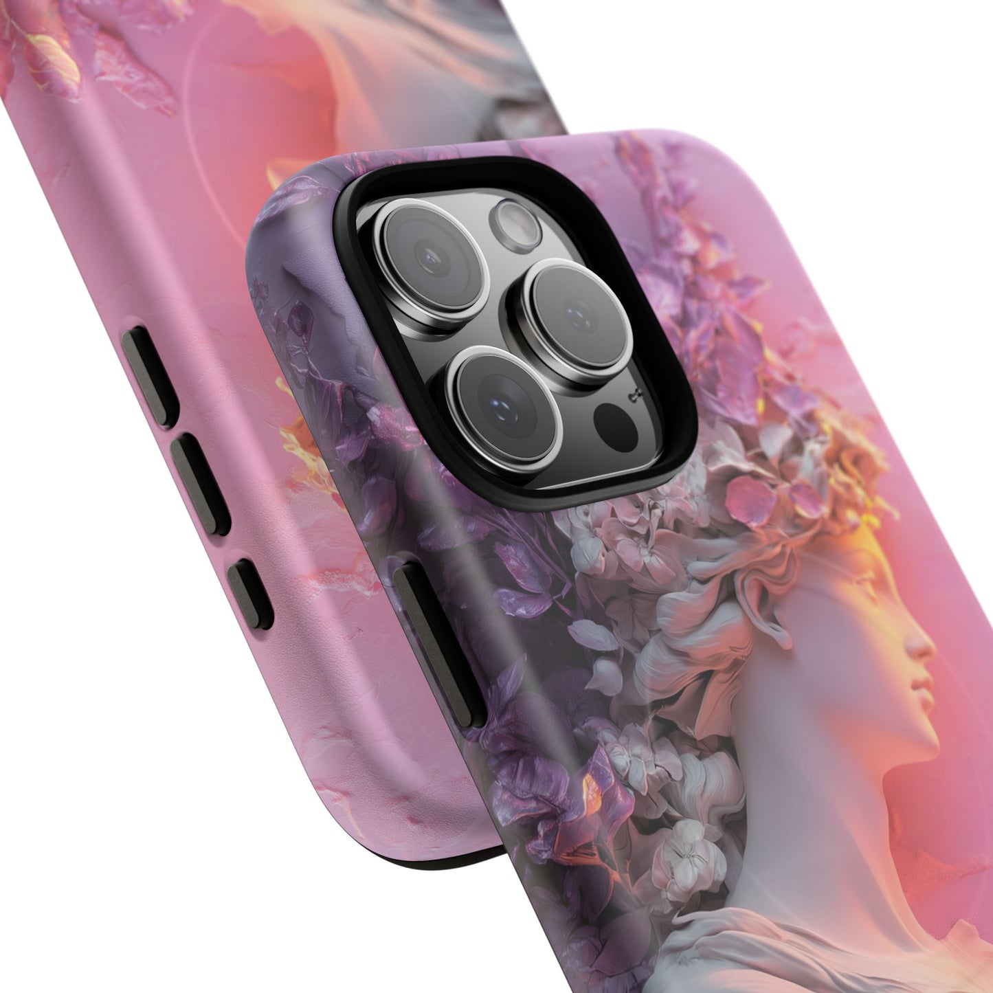 Elegant Floral Tough Magnetic Case for iPhone - Aesthetic Protection
