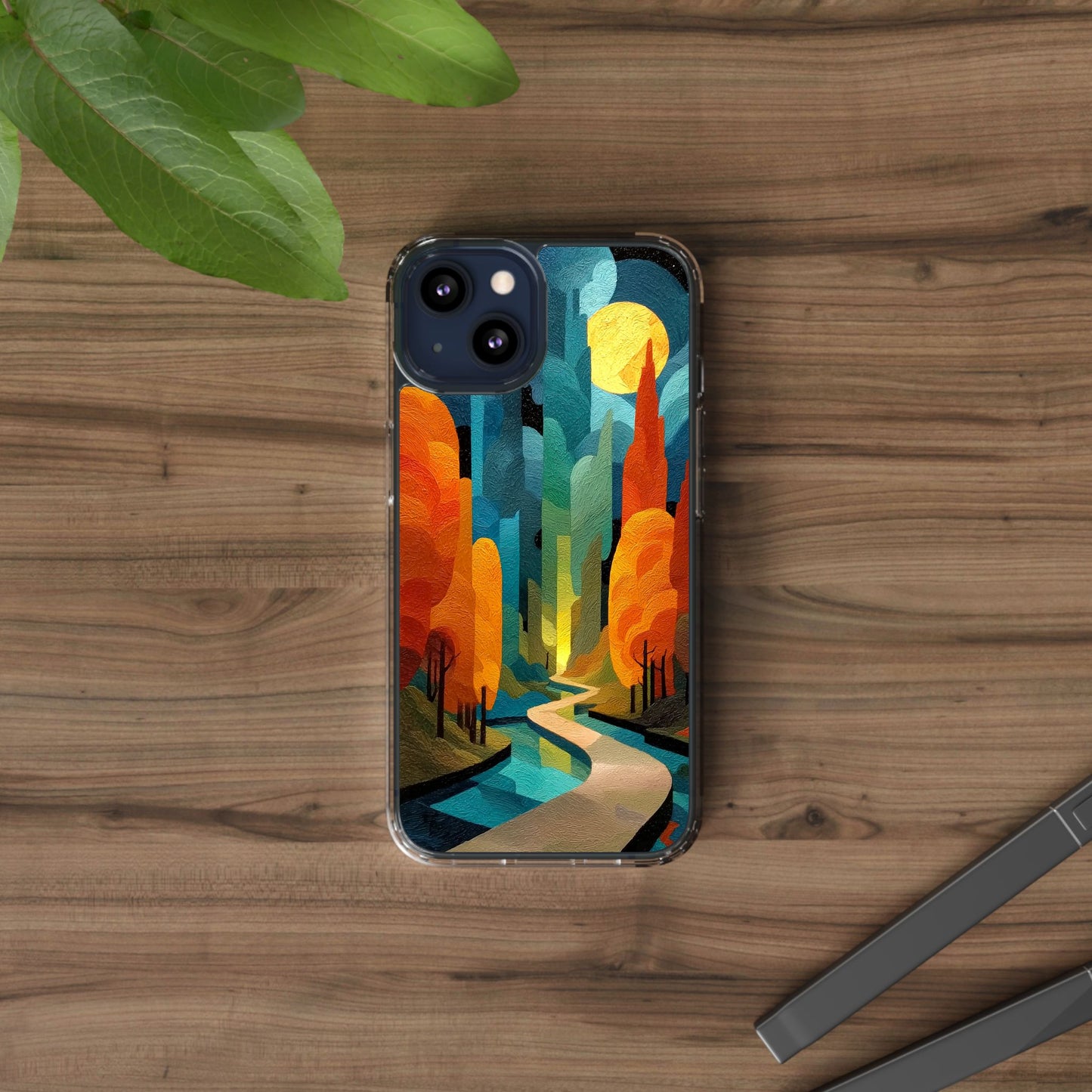 Vibrant Deep Art Landscape Phone Case - Clear Protective Cover for Nature Lovers