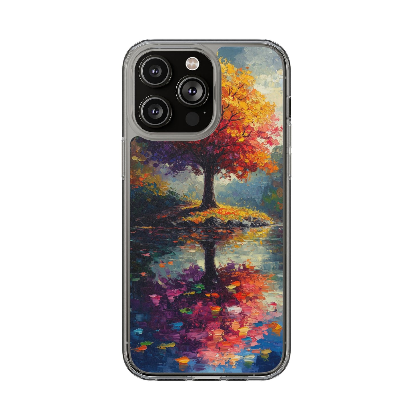Autumn Landscape Phone Case - Clear Case with Vibrant Tree Design