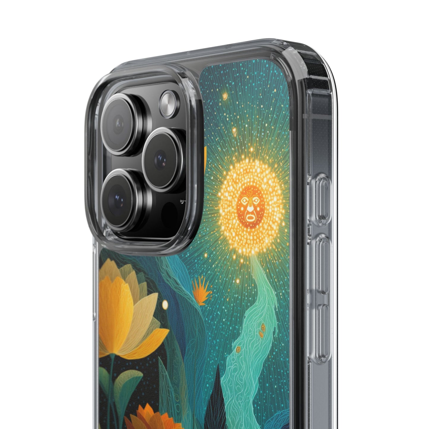 Deep Radiant Nature - Clear iPhone Case with Floral Design