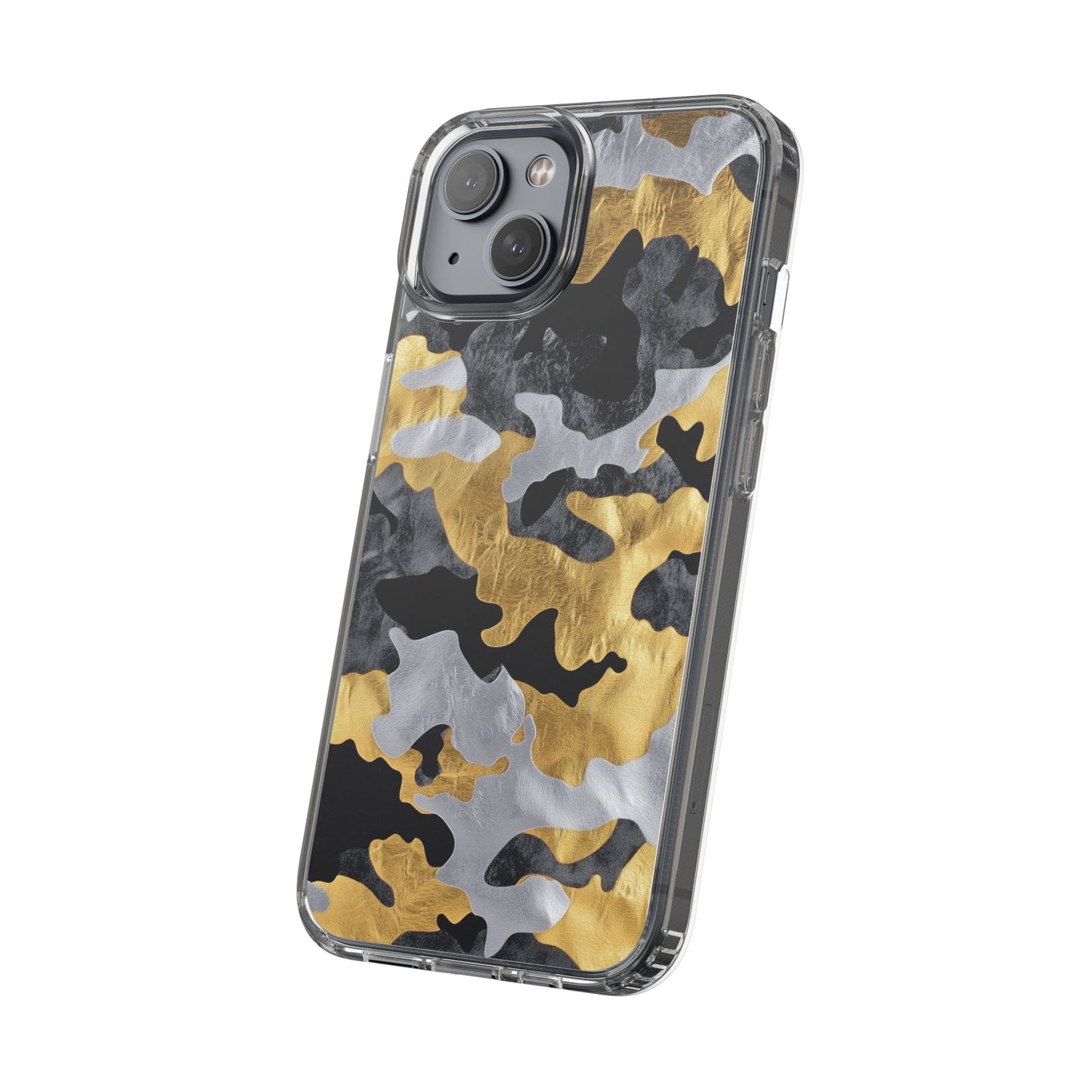 Metallic Gold Camo Clear Phone Case - Stylish Phone Cover