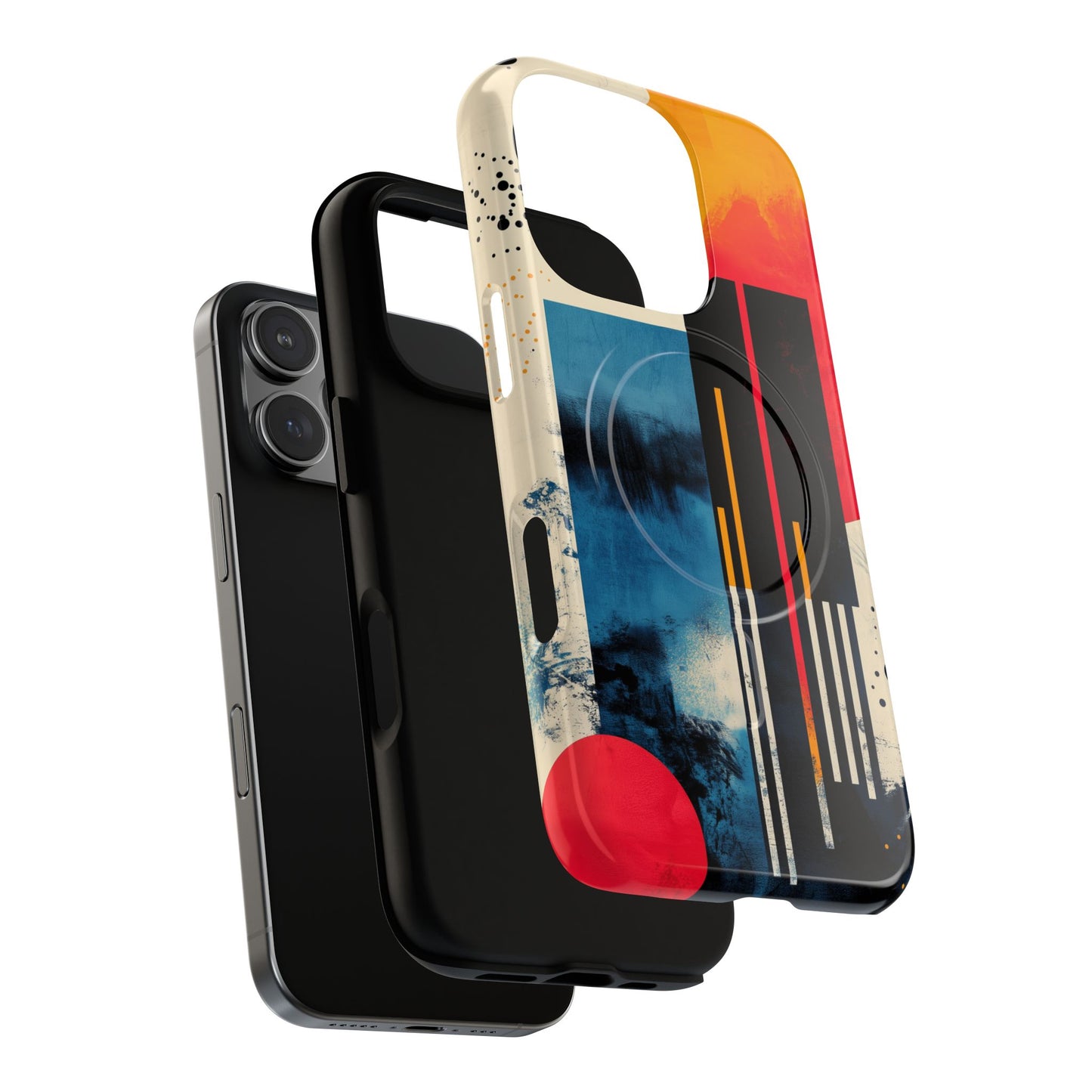 Abstract Tough Magnetic Phone Case - Colorful Geometric Design