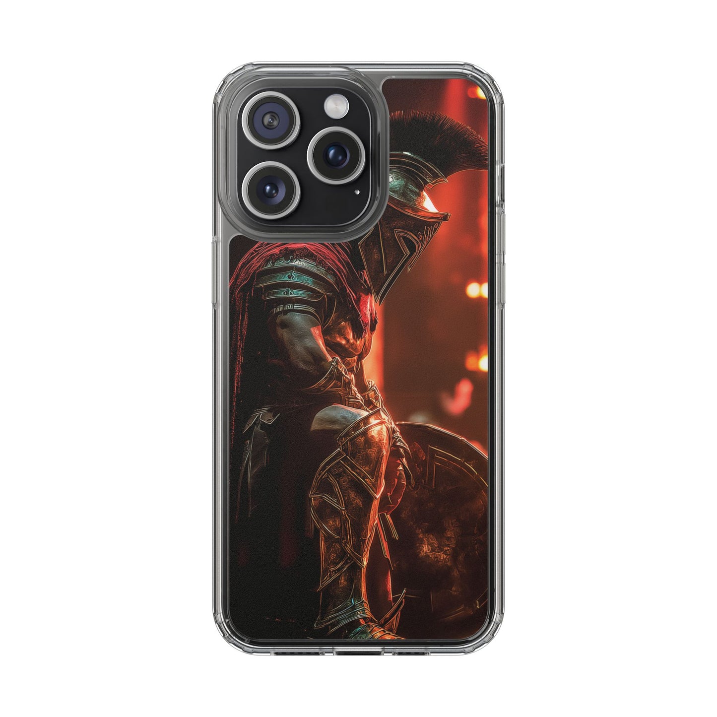 Leonidas Edition Spartan Warrior iPhone Case – Rugged Clear Protection with Bold Battle Inspired Design