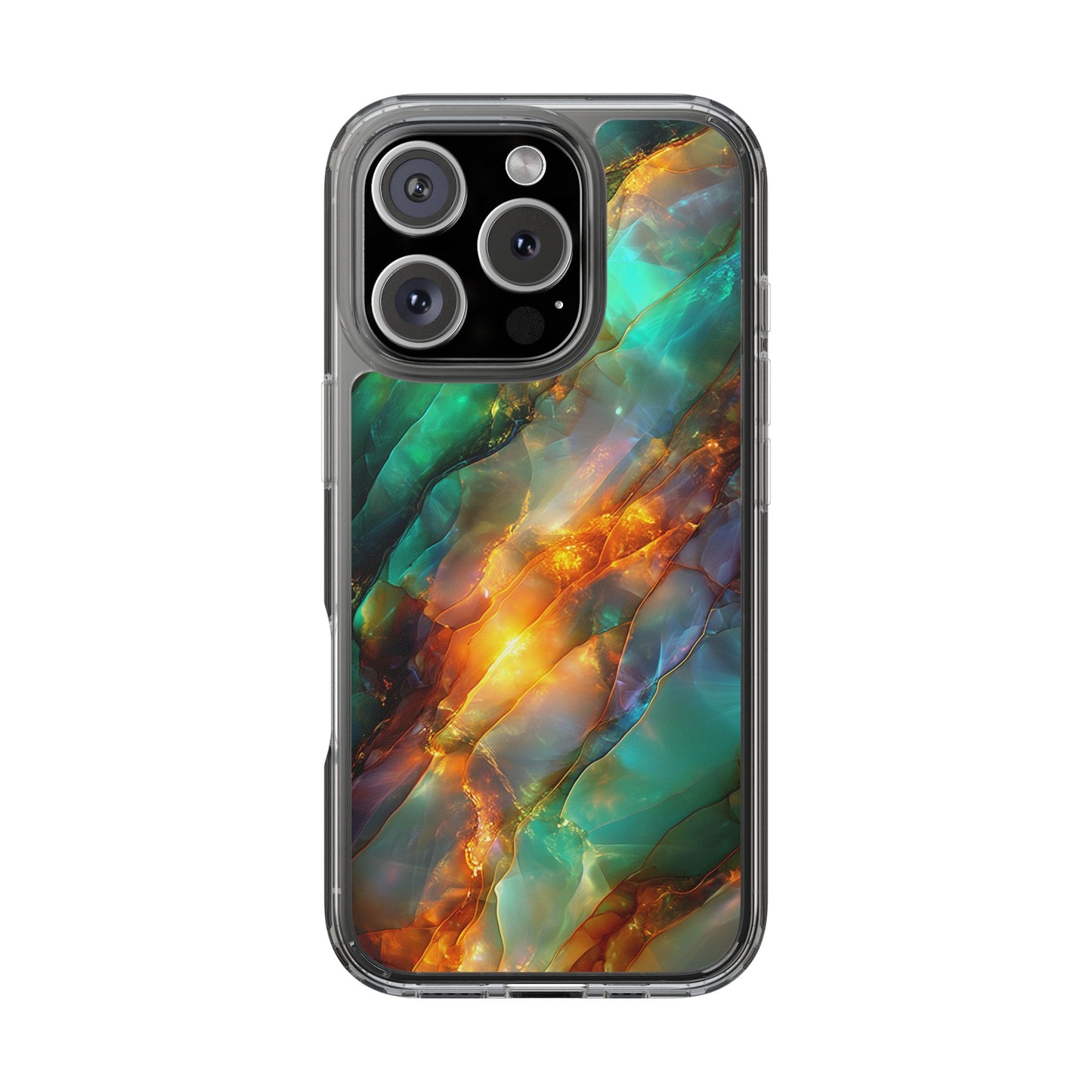 Radiant Gemstone Marble Inspired Clear iPhone Case