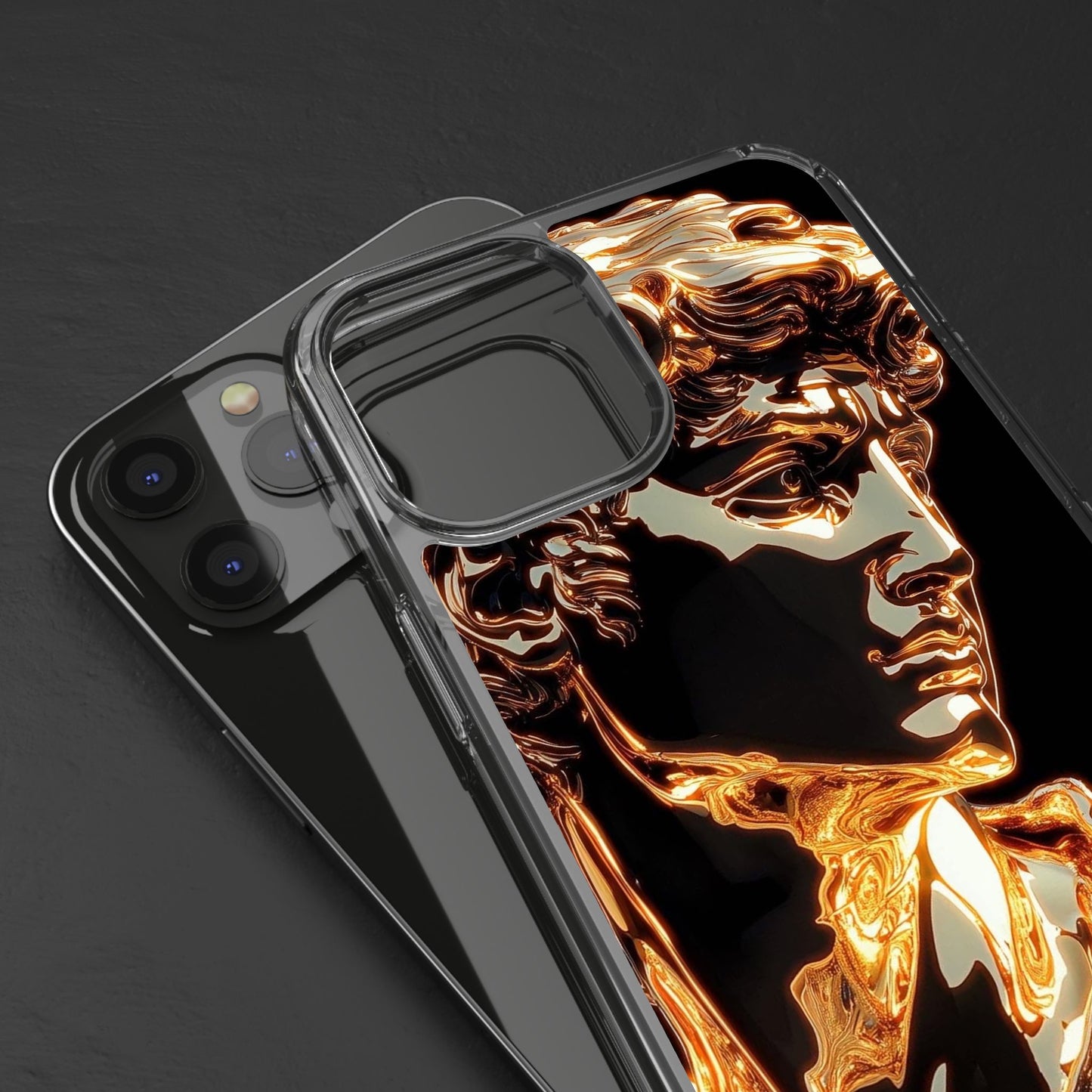 Gold David Sculpture Phone Case – Renaissance Inspired Luxury Art Design