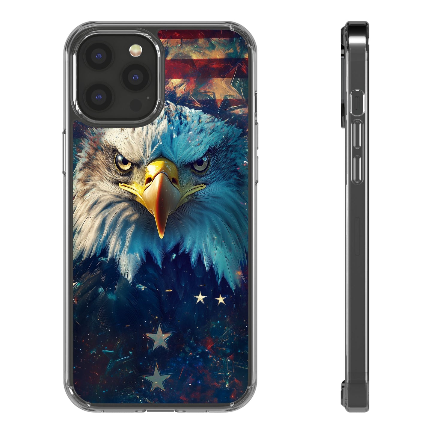 USA Eagle Design Clear Phone Case - Patriotic and Stylish