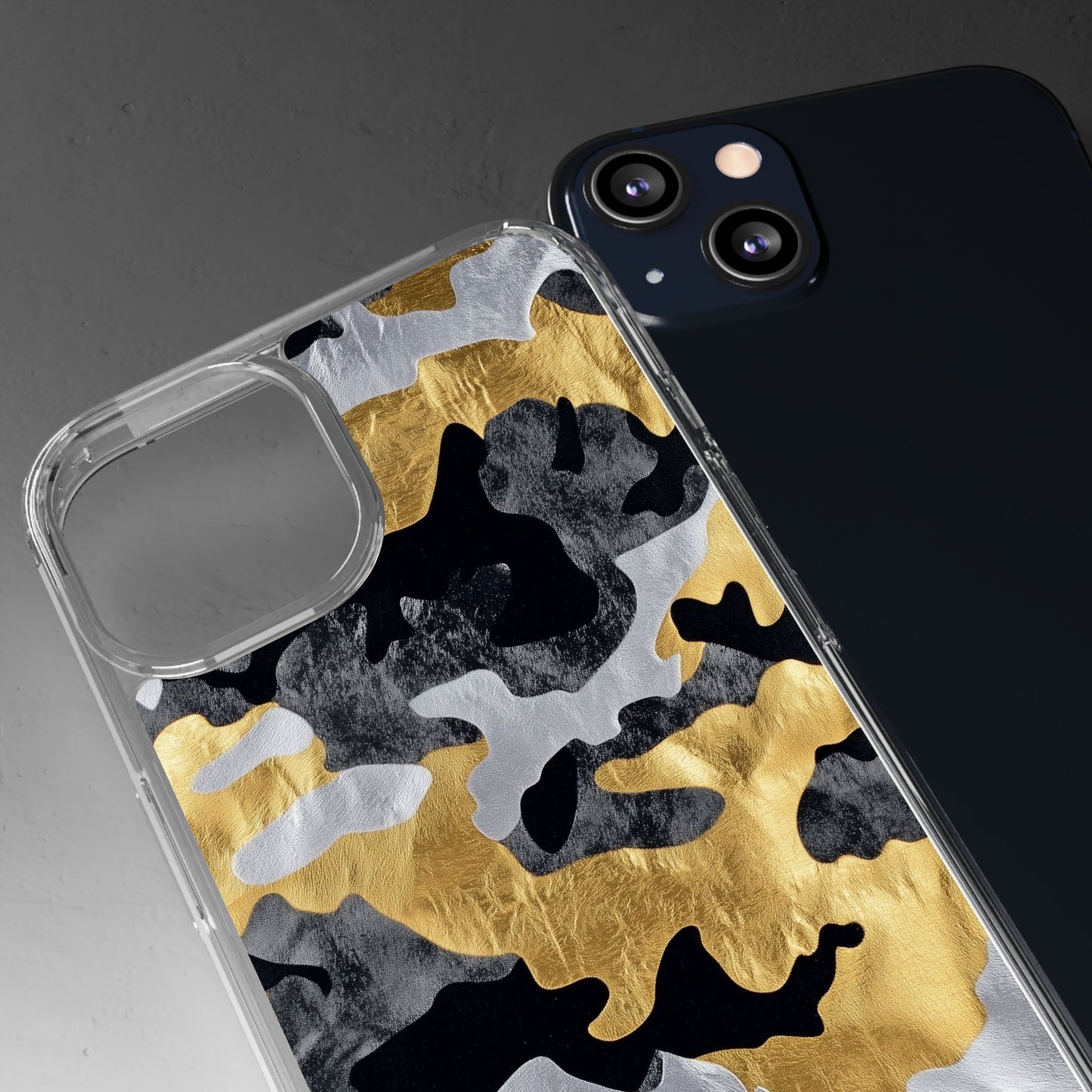 Metallic Gold Camo Clear Phone Case - Stylish Phone Cover