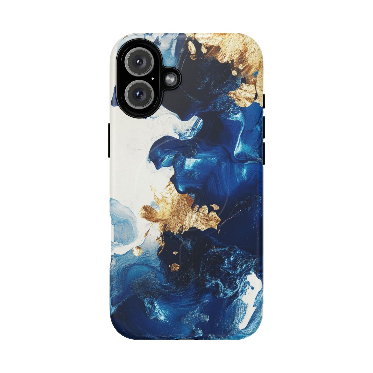 Stylish Tough Magnetic Phone Case – Durable & Chic Golden Blue Design for Smartphone Protection