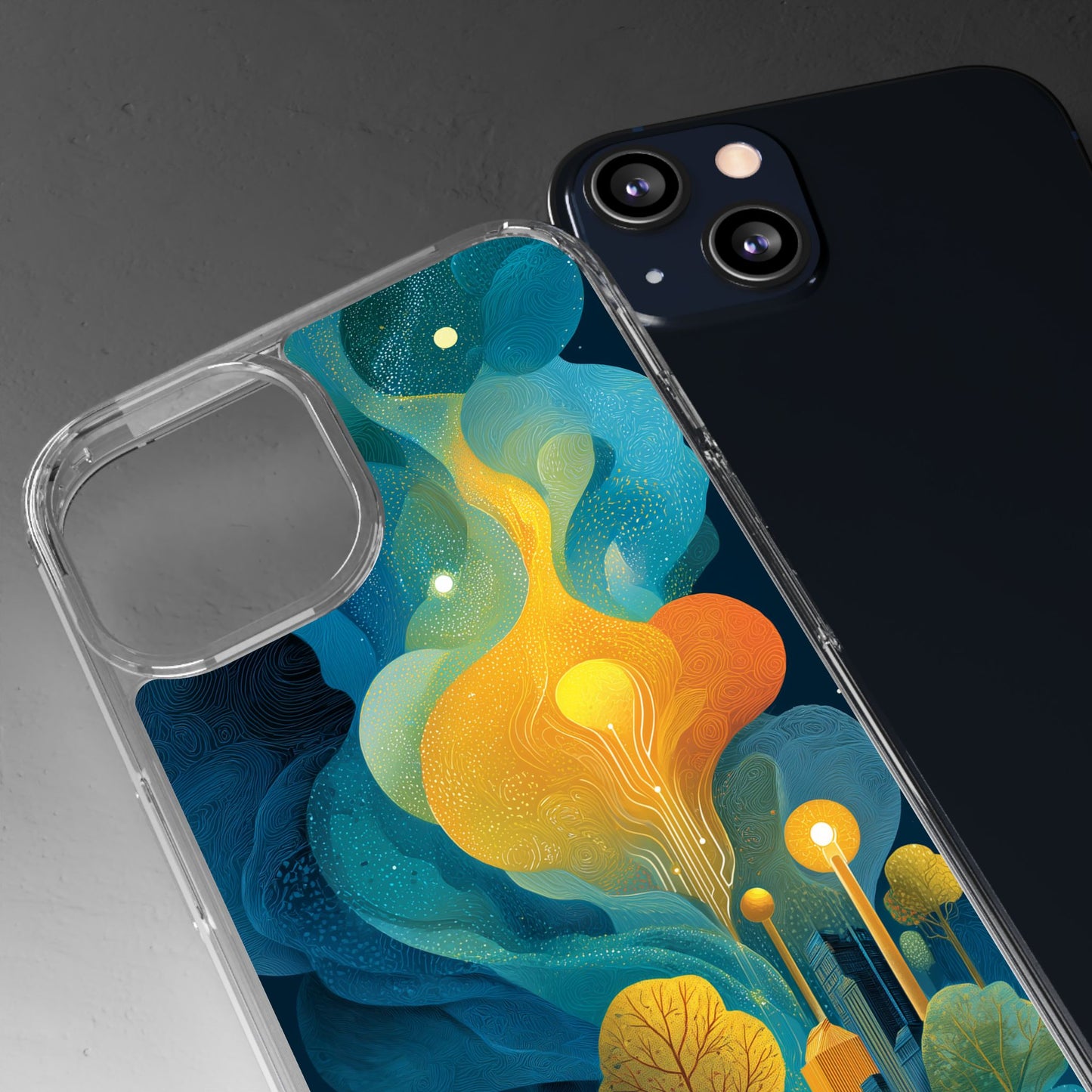 Electric City Forest Phone Case – Glowing Urban Jungle with Vibrant Nature Fusion