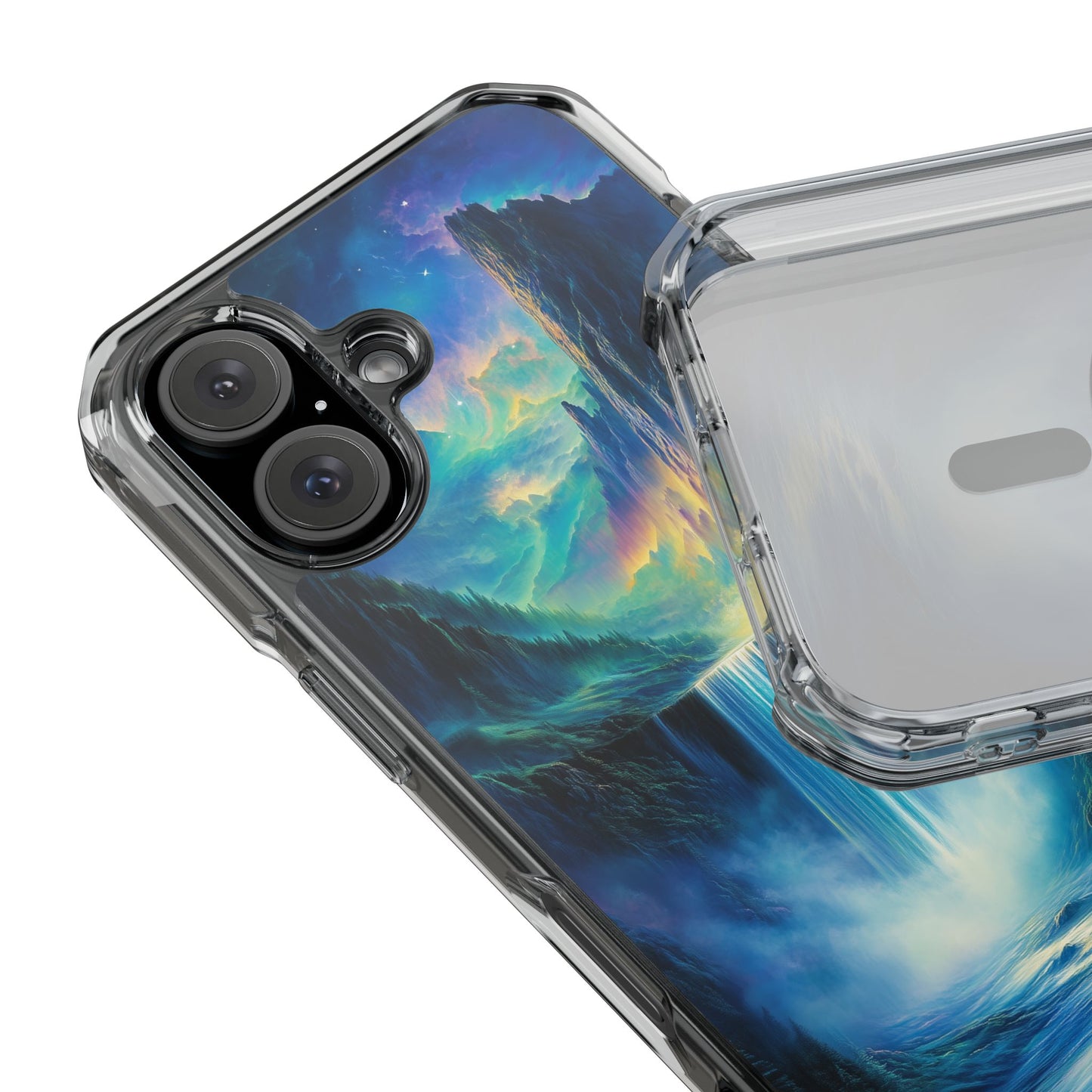 Cascading Aurora Waterfall Magnetic Clear Impact iPhone Case