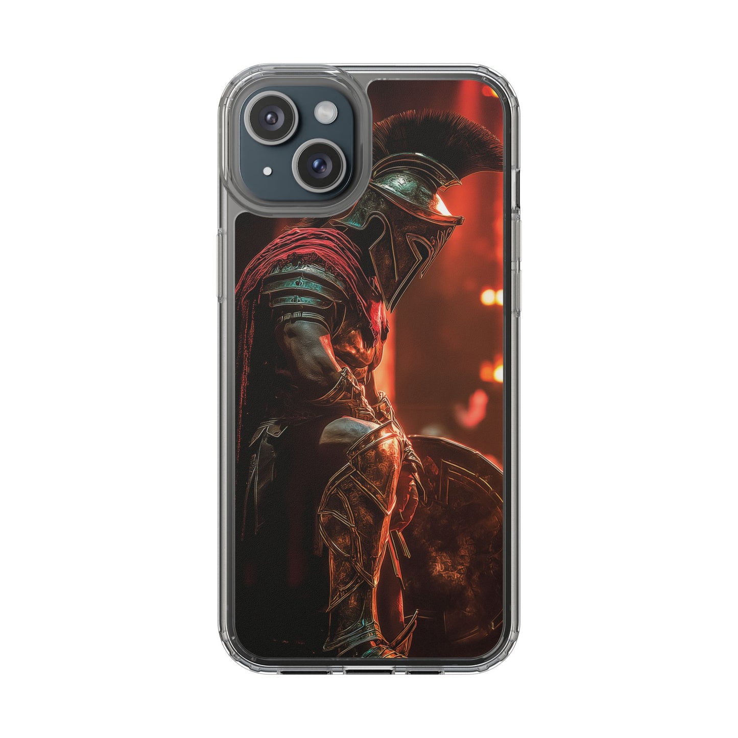 Leonidas Edition Spartan Warrior iPhone Case – Rugged Clear Protection with Bold Battle Inspired Design