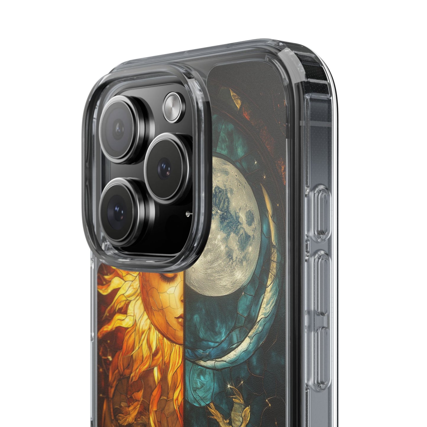 Celestial Sun and Moon Clear iPhone Case