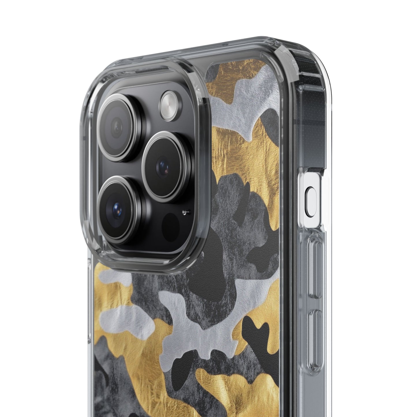 Metallic Gold Camo Clear Phone Case - Stylish Phone Cover