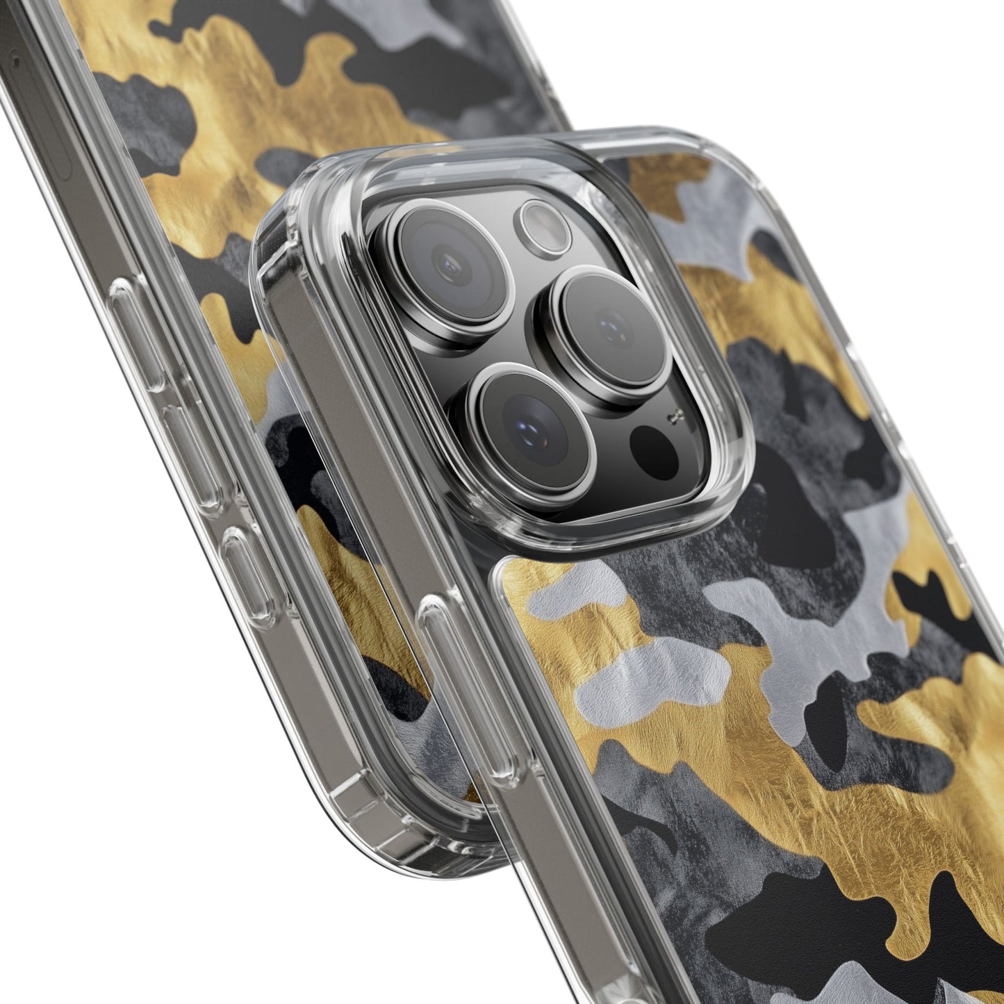 Metallic Gold Camo Clear Phone Case - Stylish Phone Cover