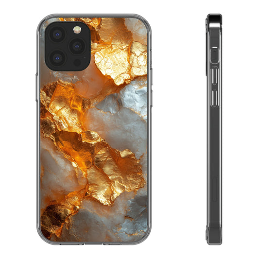 Crystal Clear iPhone Case with Luxe Gold Detail – Trendy Everyday Style