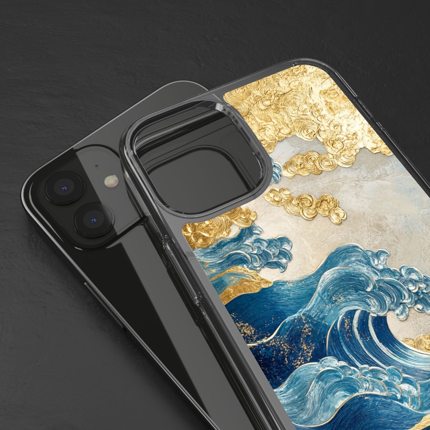 Golden Wave Clear Case - Stylish and Protective iPhone Cover