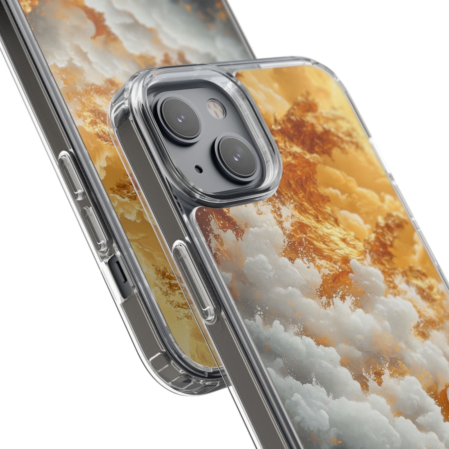 Golden Wave Clear iPhone Case - Stylish Protection for Your Smartphone