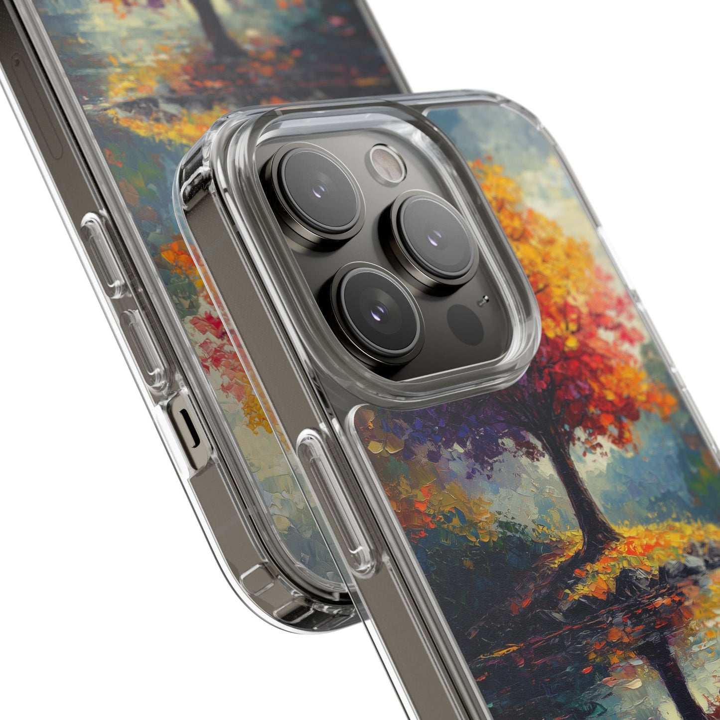 Autumn Landscape Phone Case - Clear Case with Vibrant Tree Design